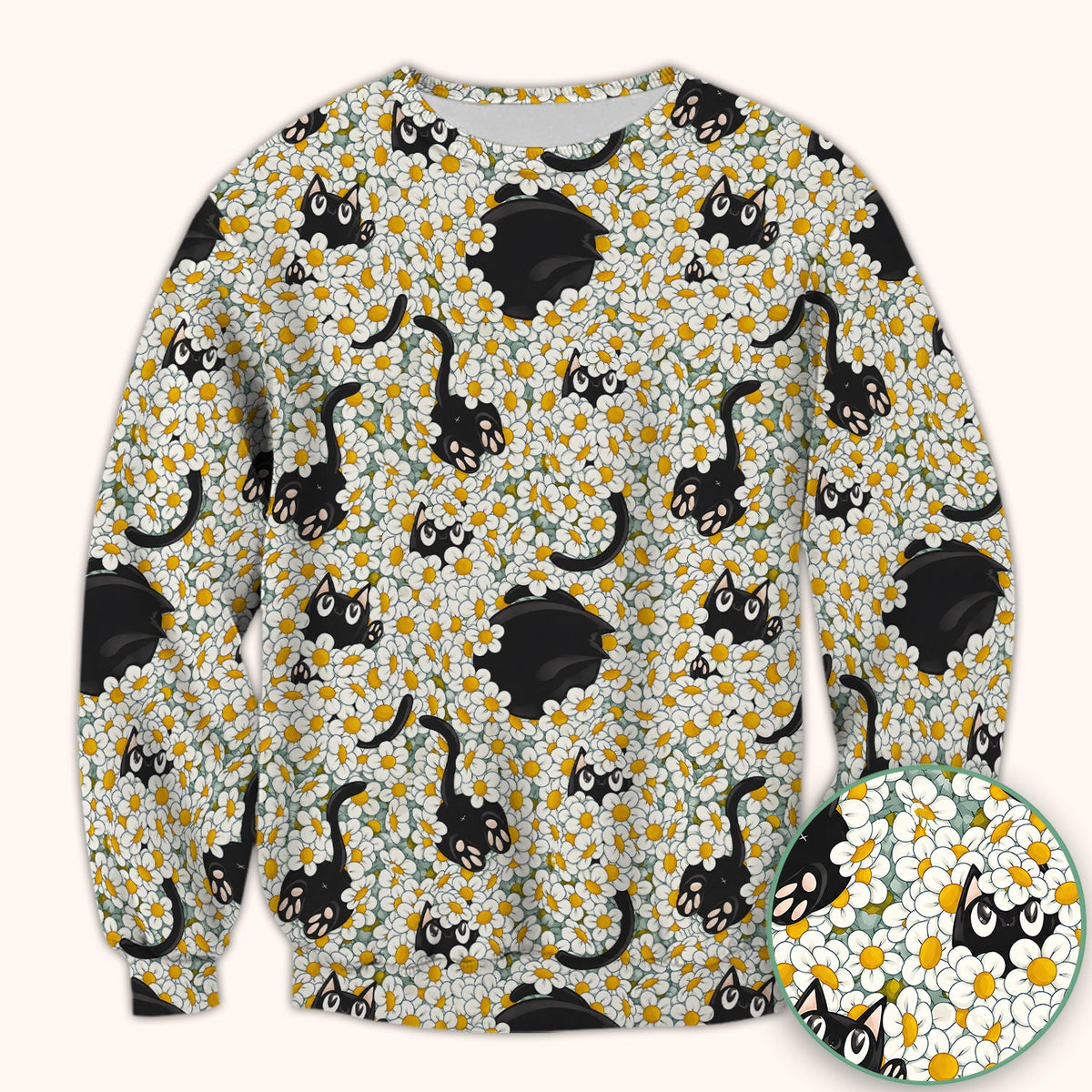 Daisy Black Cat Nurse Scrub Top