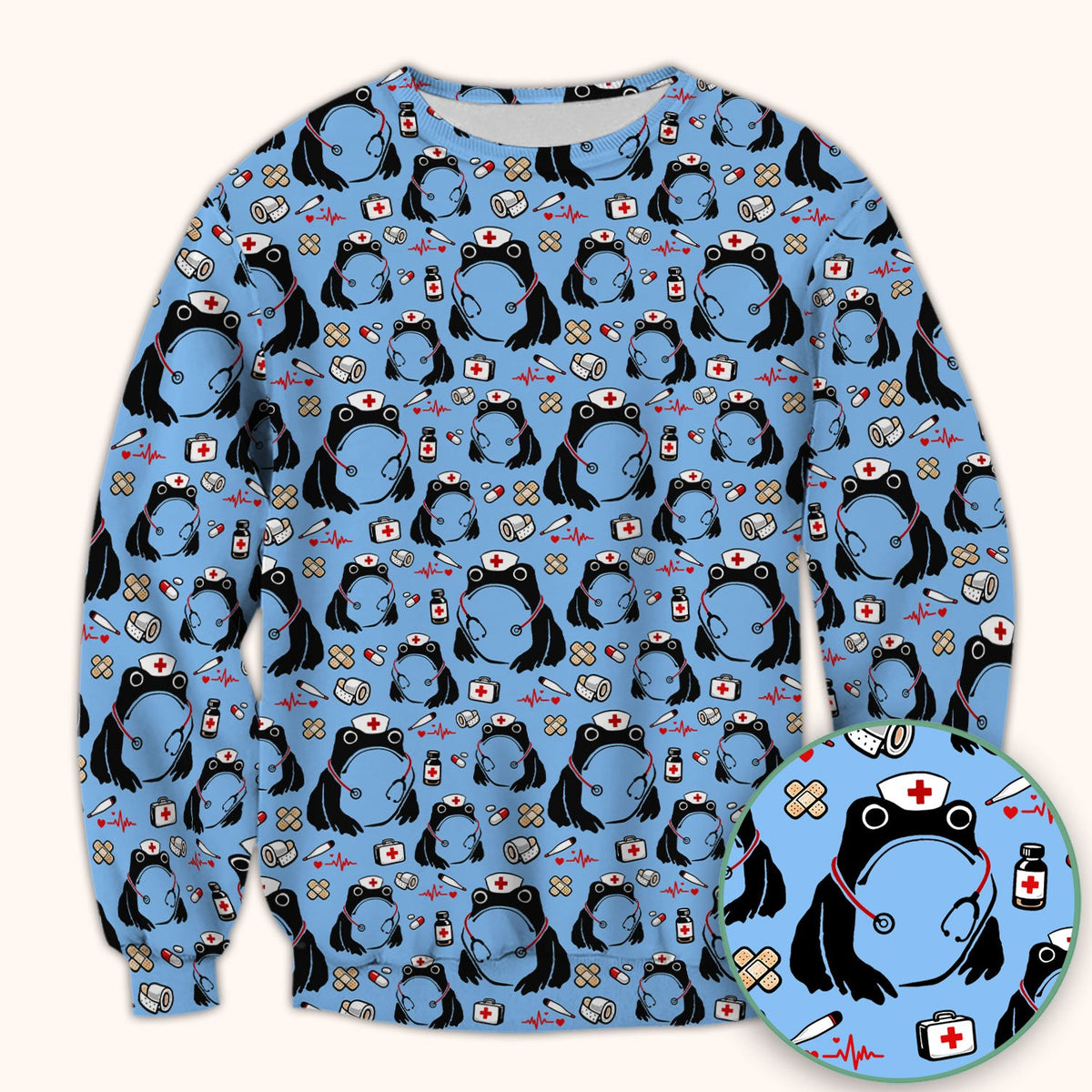 Frog Medical Nurse Scrub Top