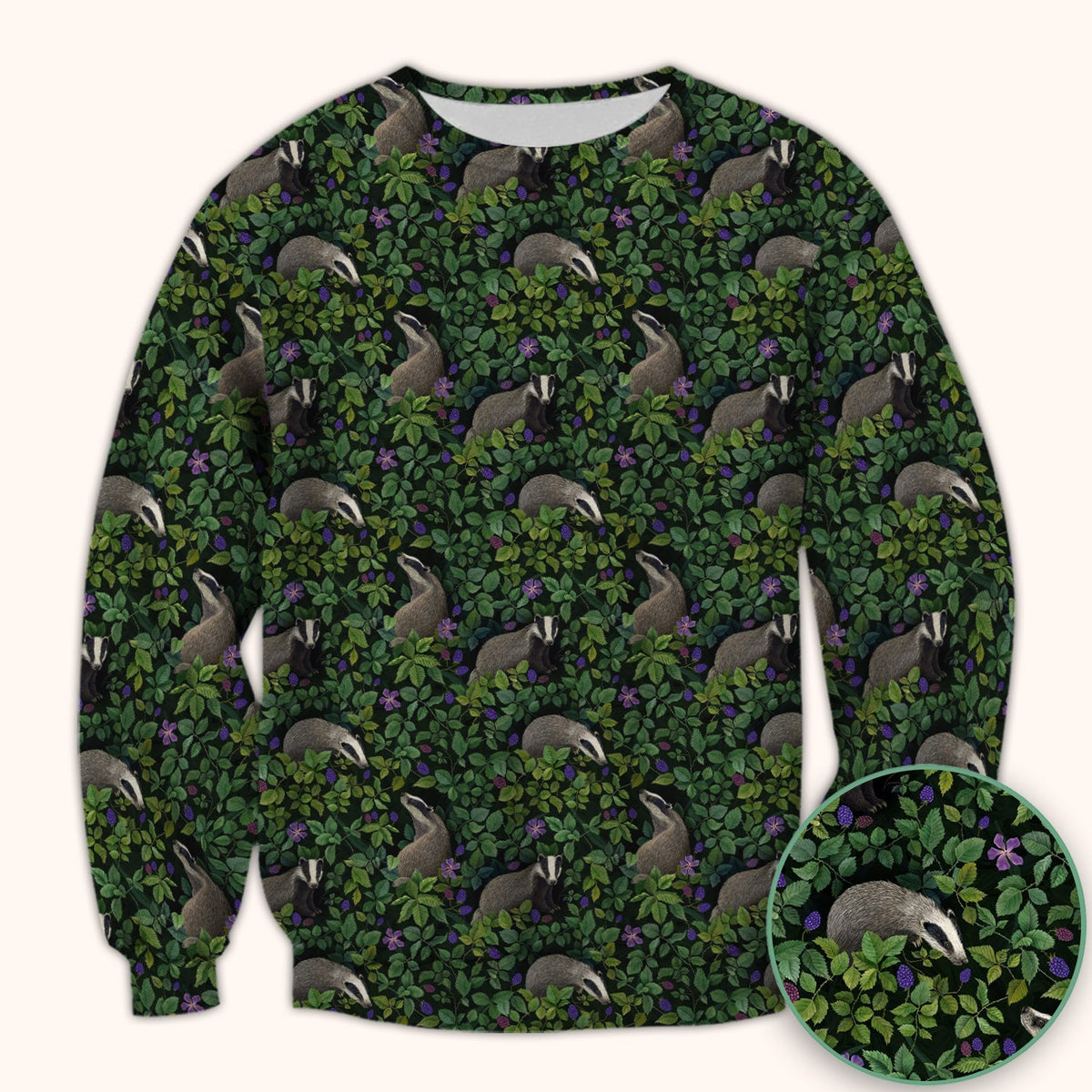 Woodland Badger Forest Nurse Scrub Top