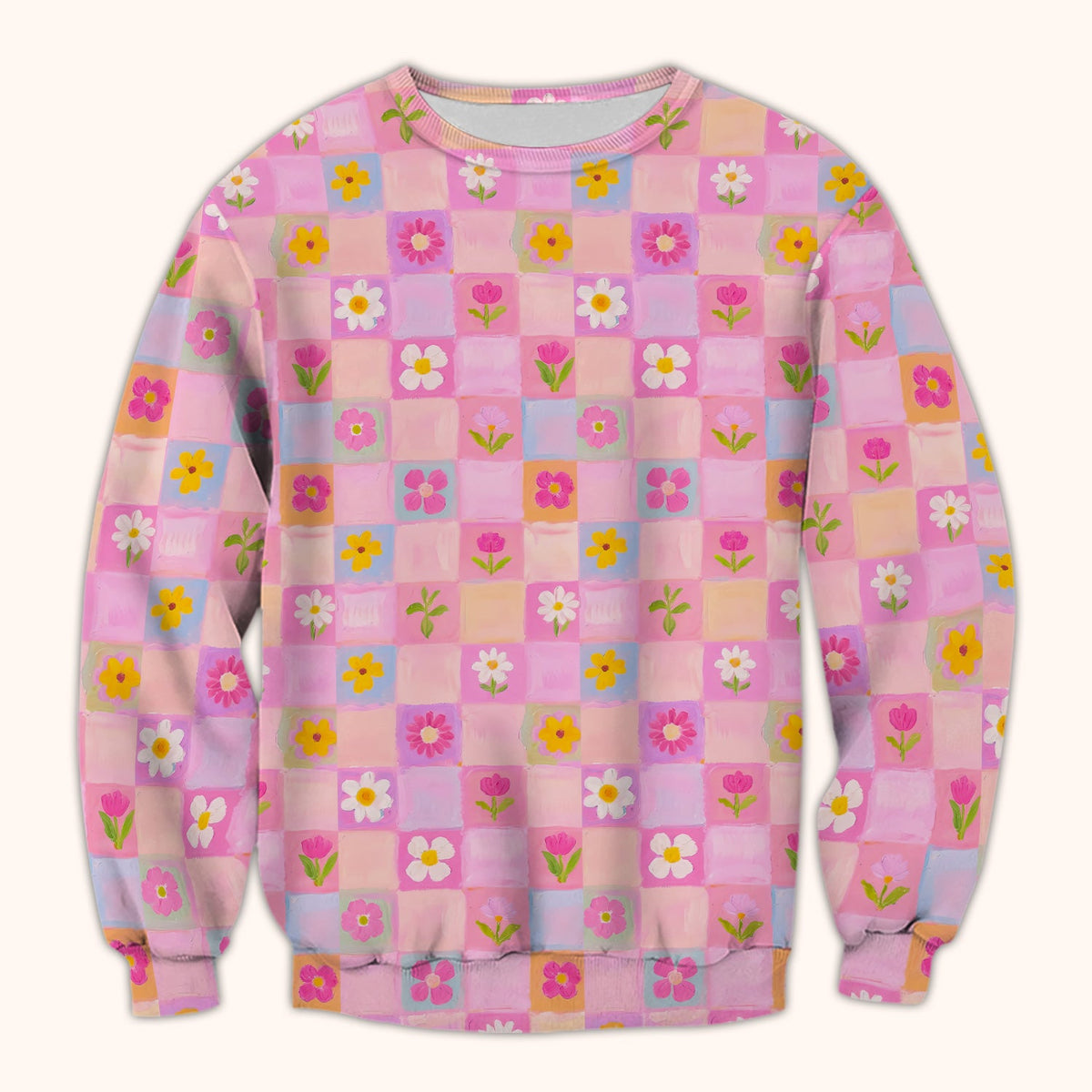 Colorful Mixed Flowers Nurse Scrub Top