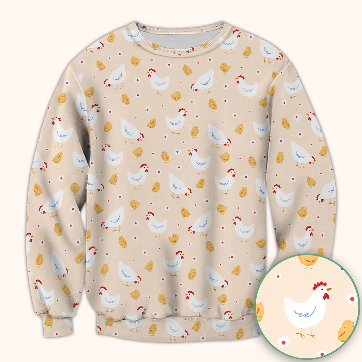 Chicken And Cute Chicks Nurse Scrub Top