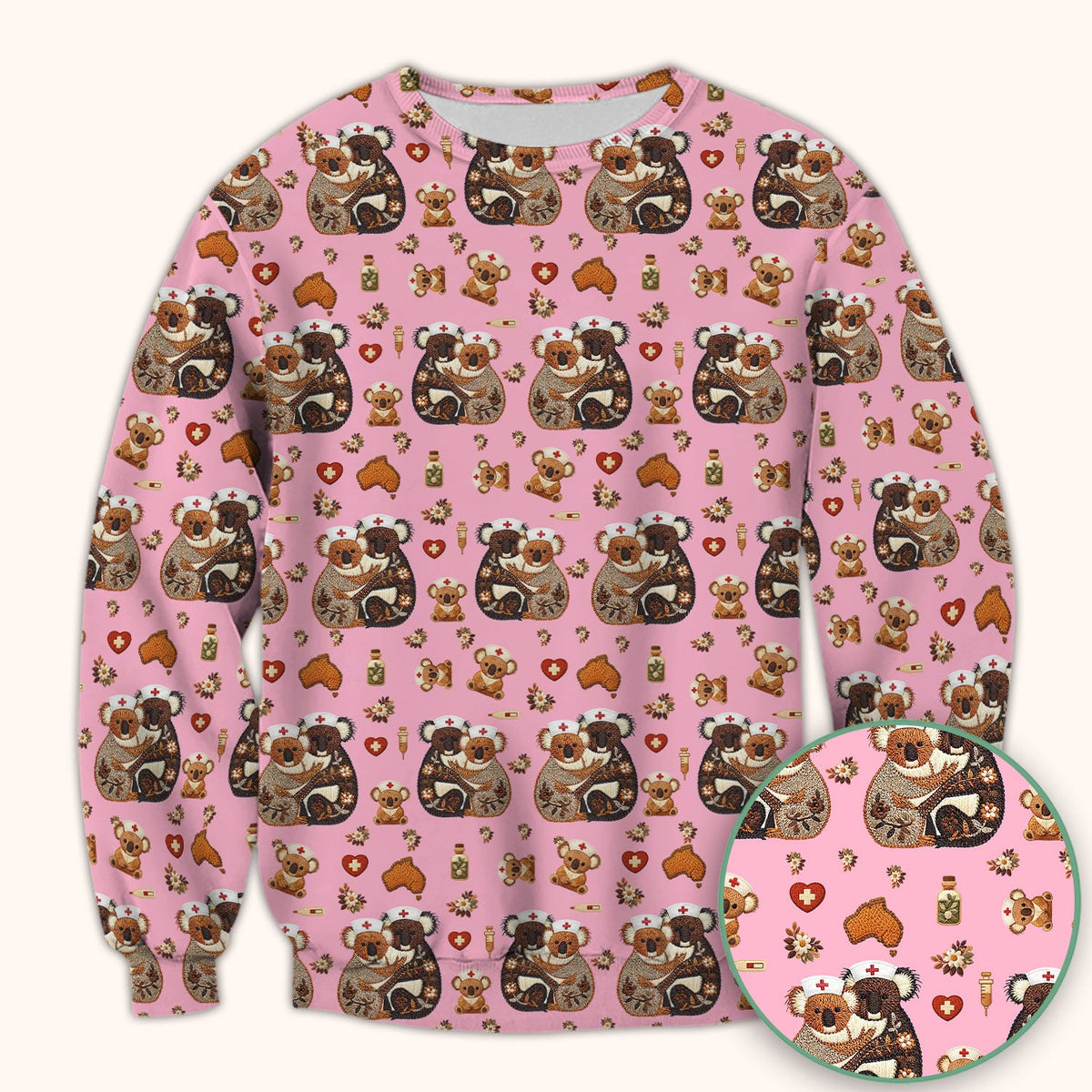 Koala Nurse Scrub Top - Valentines Day Gift