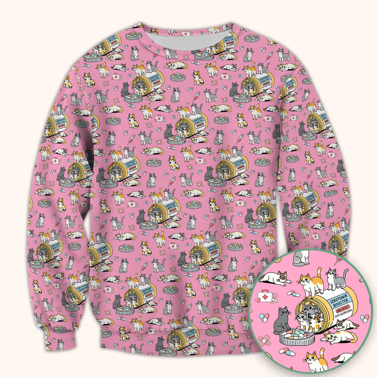 Cat Serotonin Booster Nurse Scrub Top