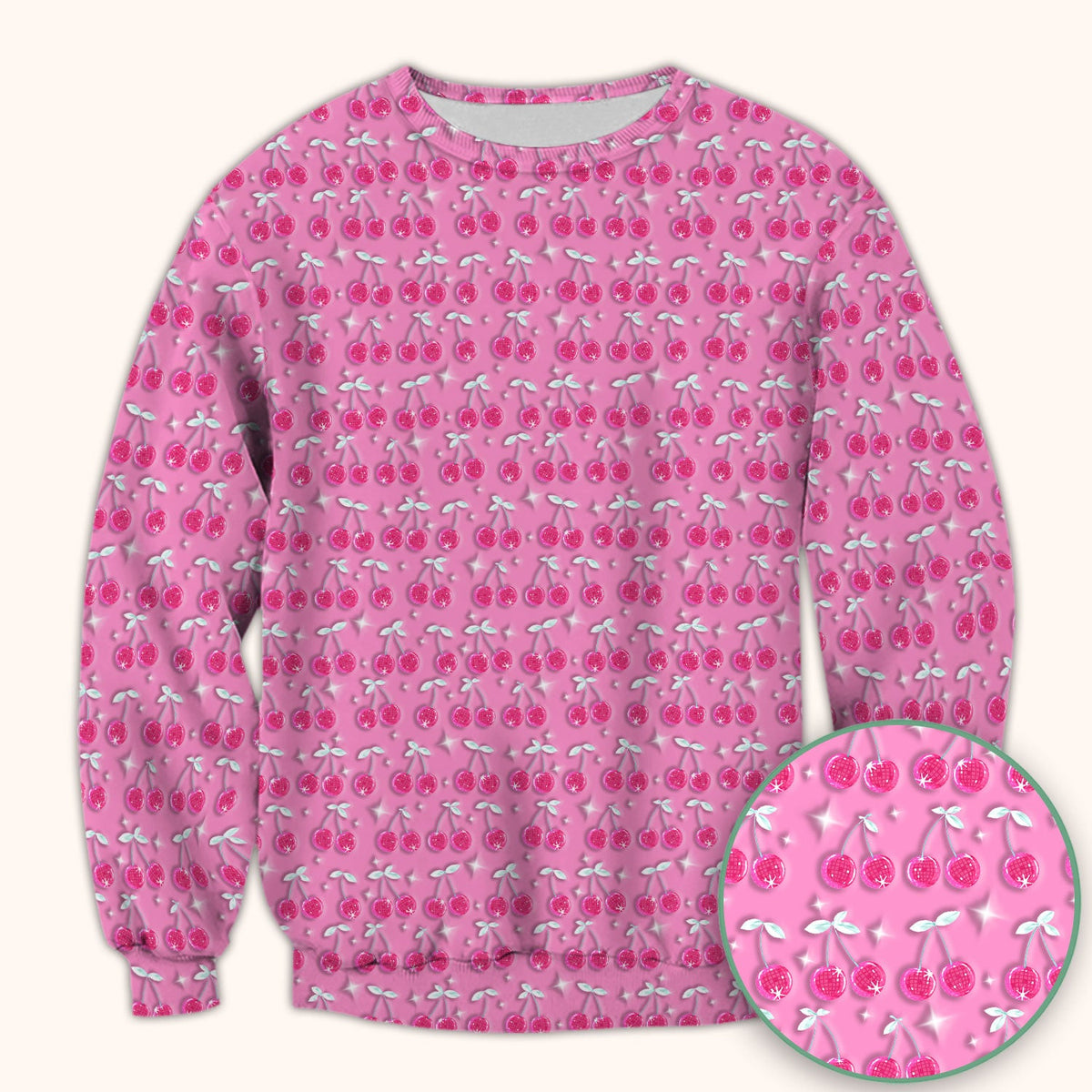 Pink Cherry Sparkle Nurse Scrub Top