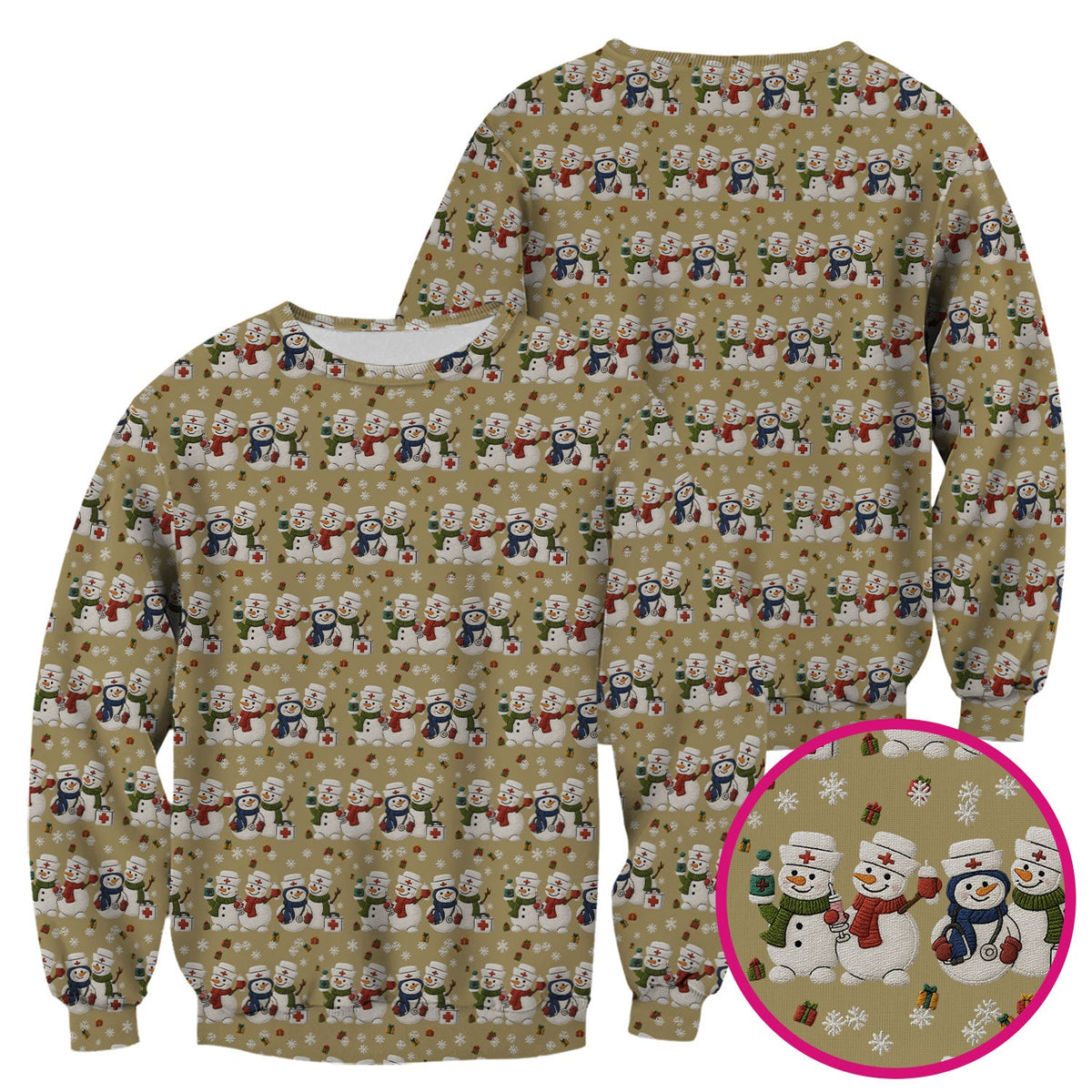 Snowman Nurse Scrub Top - Christmas Gift