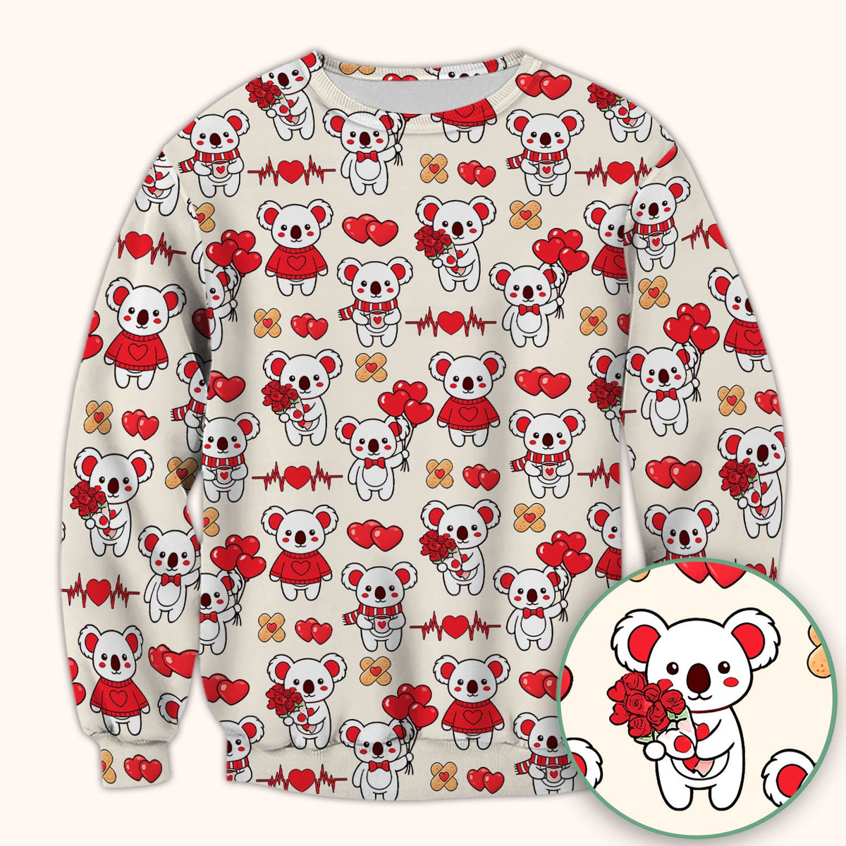 Sweet Koala Scrub Top - Valentines Day Gift For Nurse