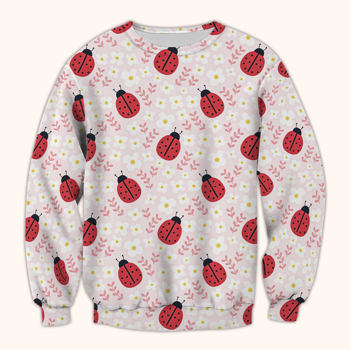 Lovely Ladybug Blossom Garden Nurse Scrub Top
