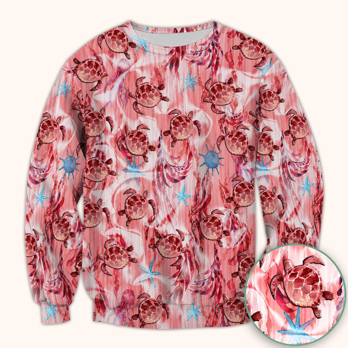 Pink Sea Turtle Ocean Nurse Scrub Top