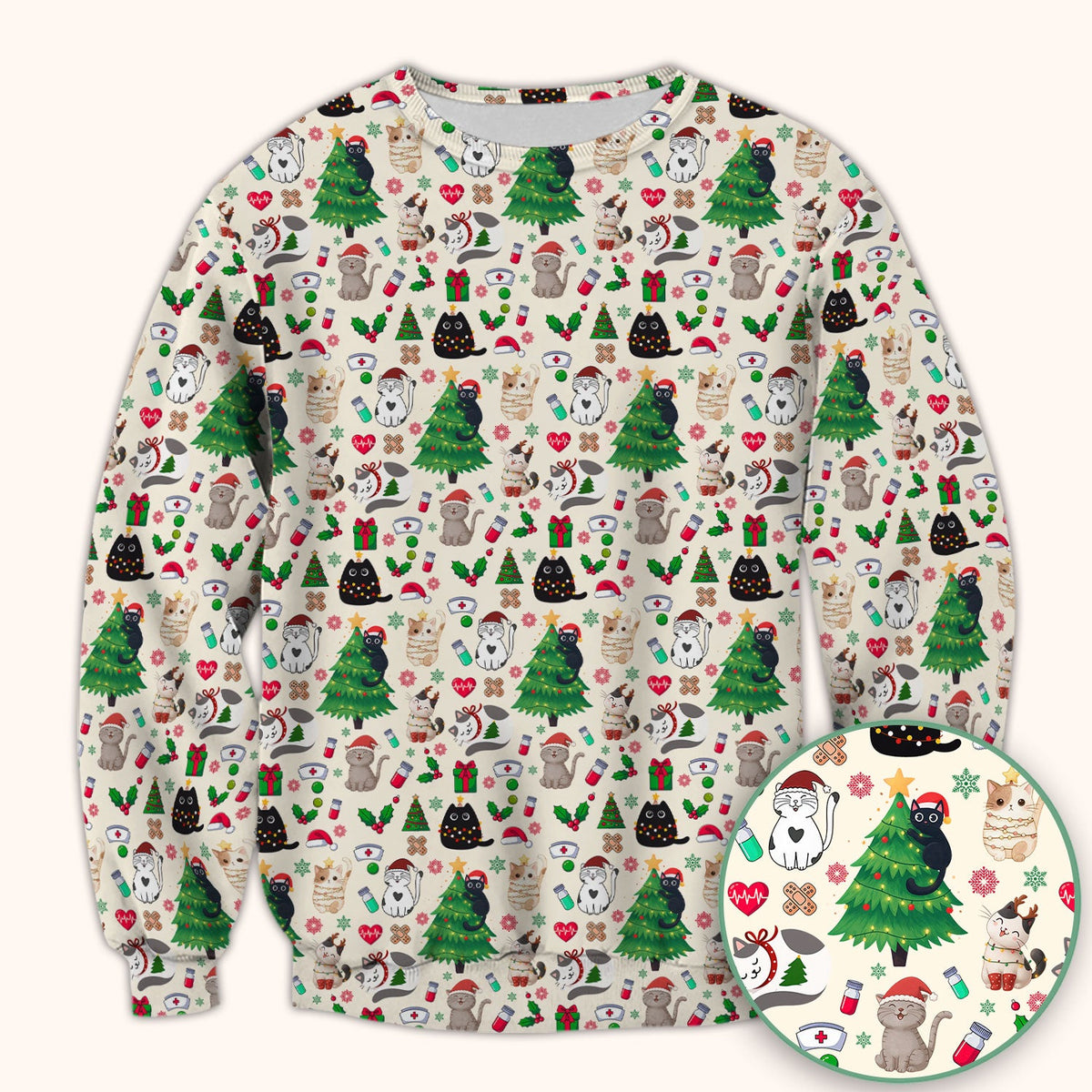 Christmas Pet Nurse Scrub Top