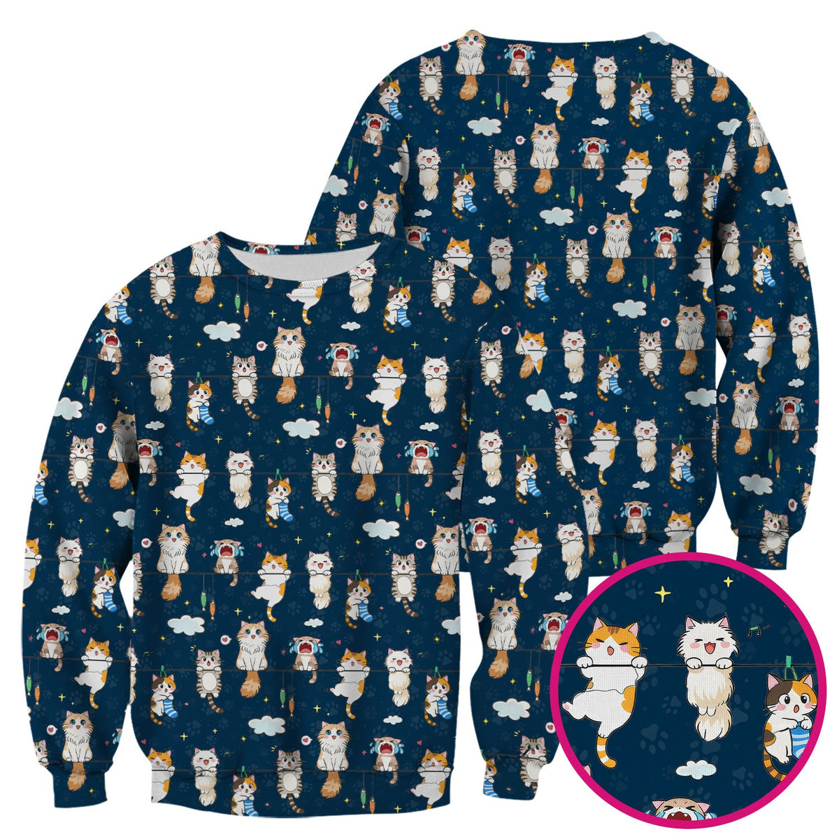 Cats With Cute Expressions Nurse Scrub Top
