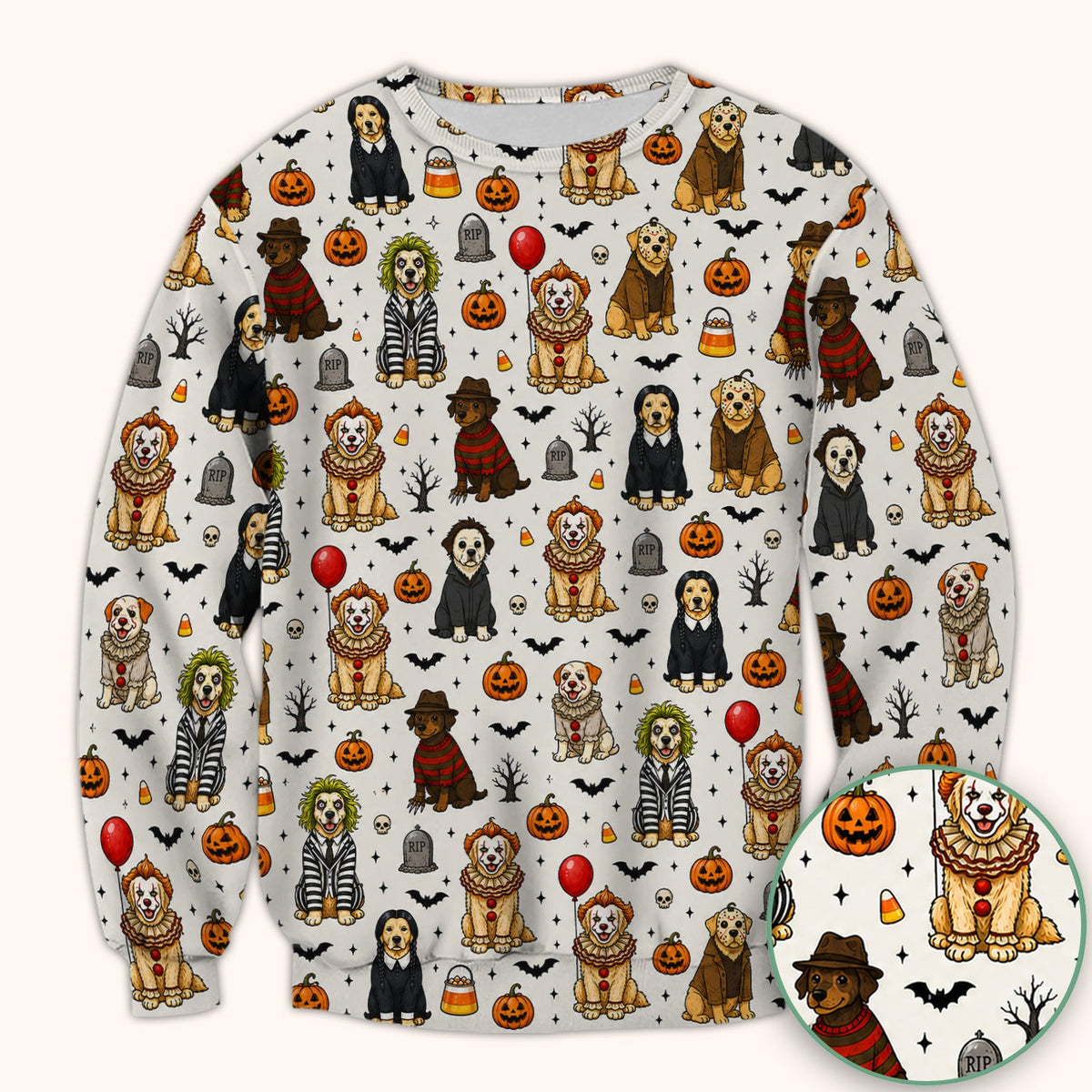 Halloween Dog Nurse Scrub Top
