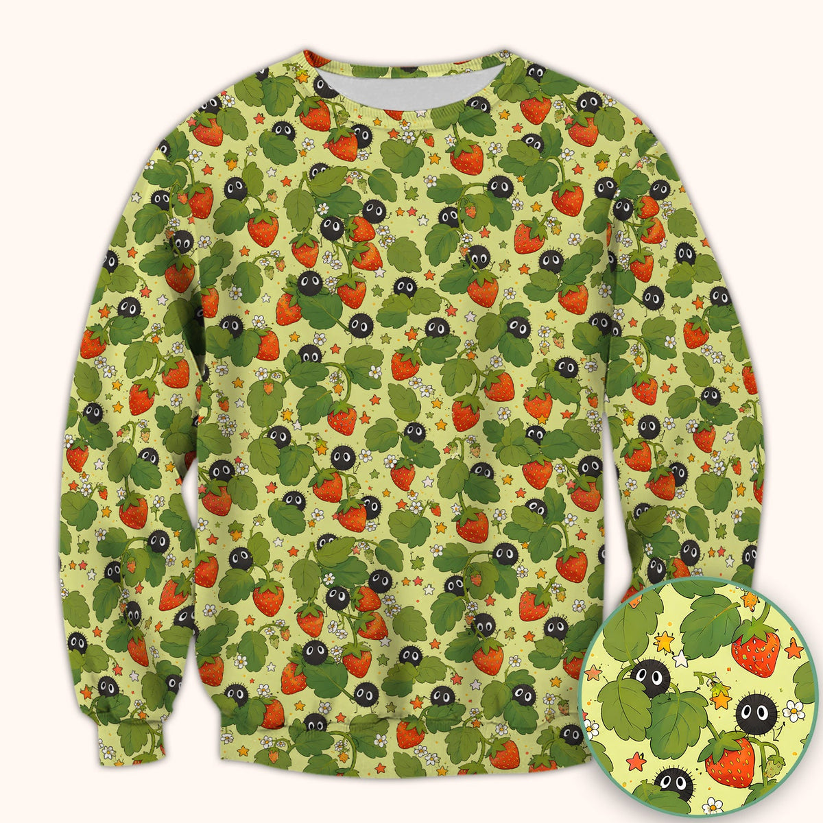 Strawberry Soot Sprite Nurse Scrub Top