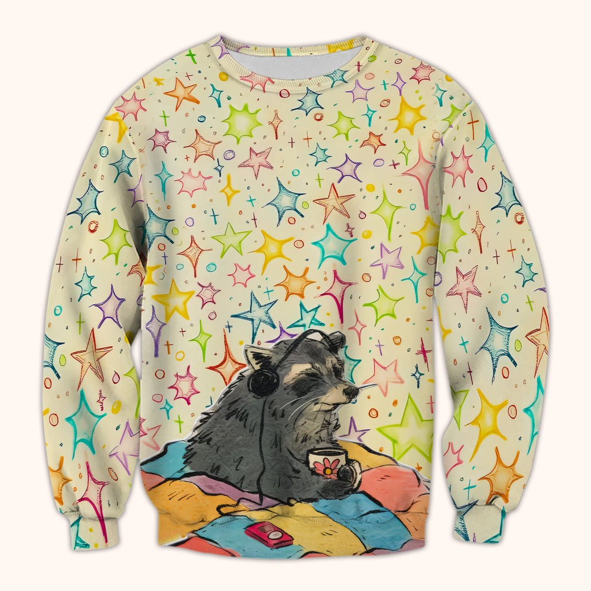 Chill Raccoon Starry Music Nurse Scrub Top
