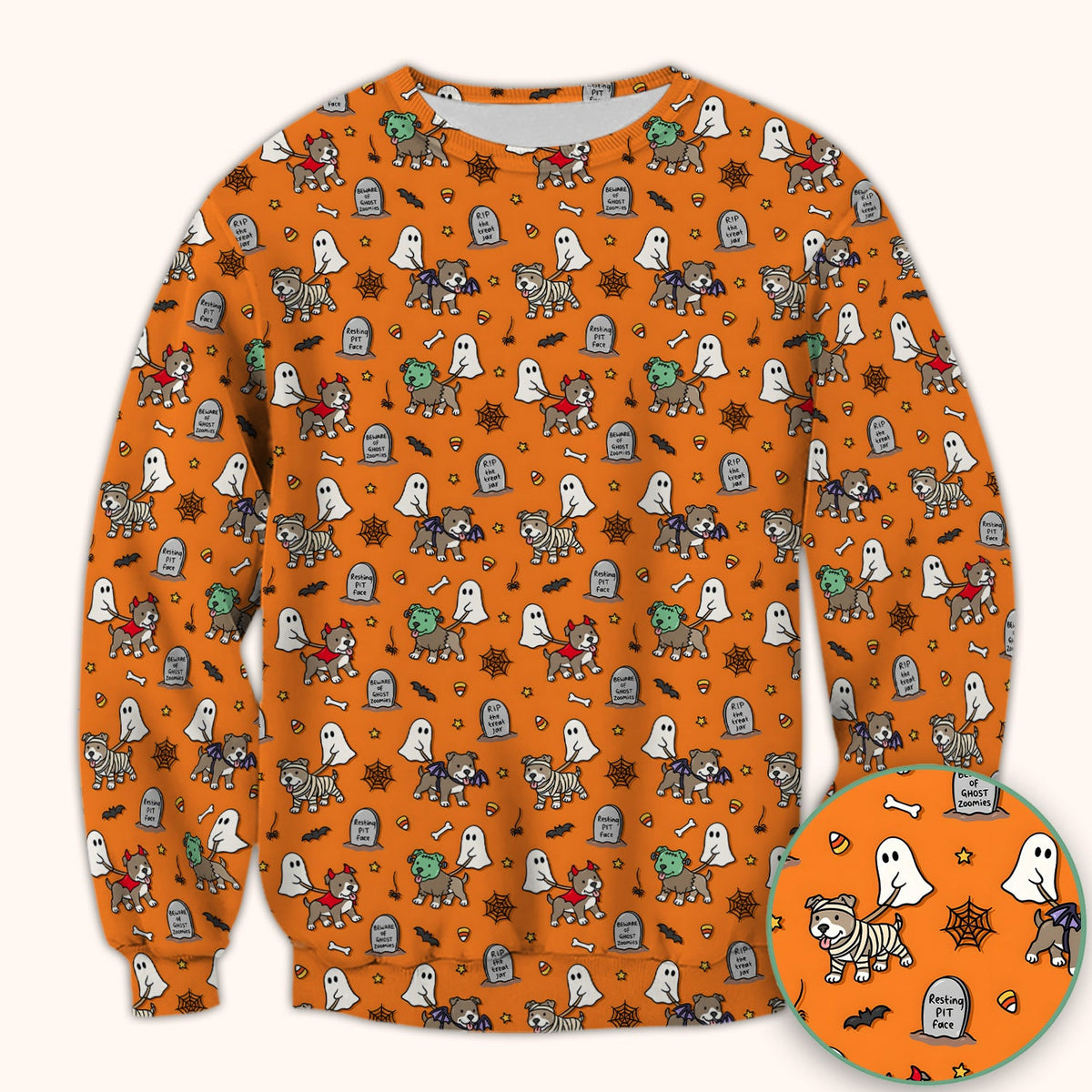 Halloween Pit Bull Costume Nurse Scrub Top