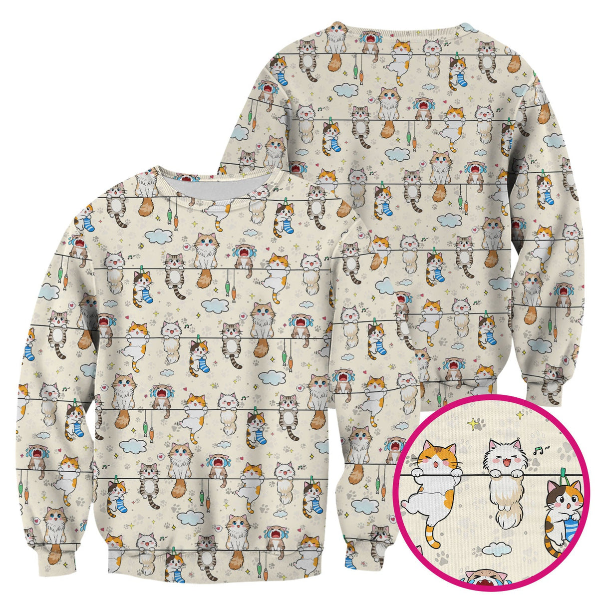 Cats With Cute Expressions Nurse Scrub Top