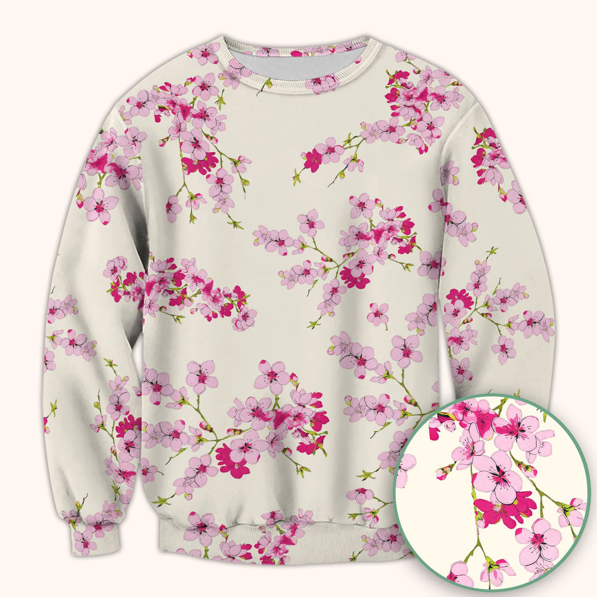 Elegant Cherry Blossom Nurse Scrub Top