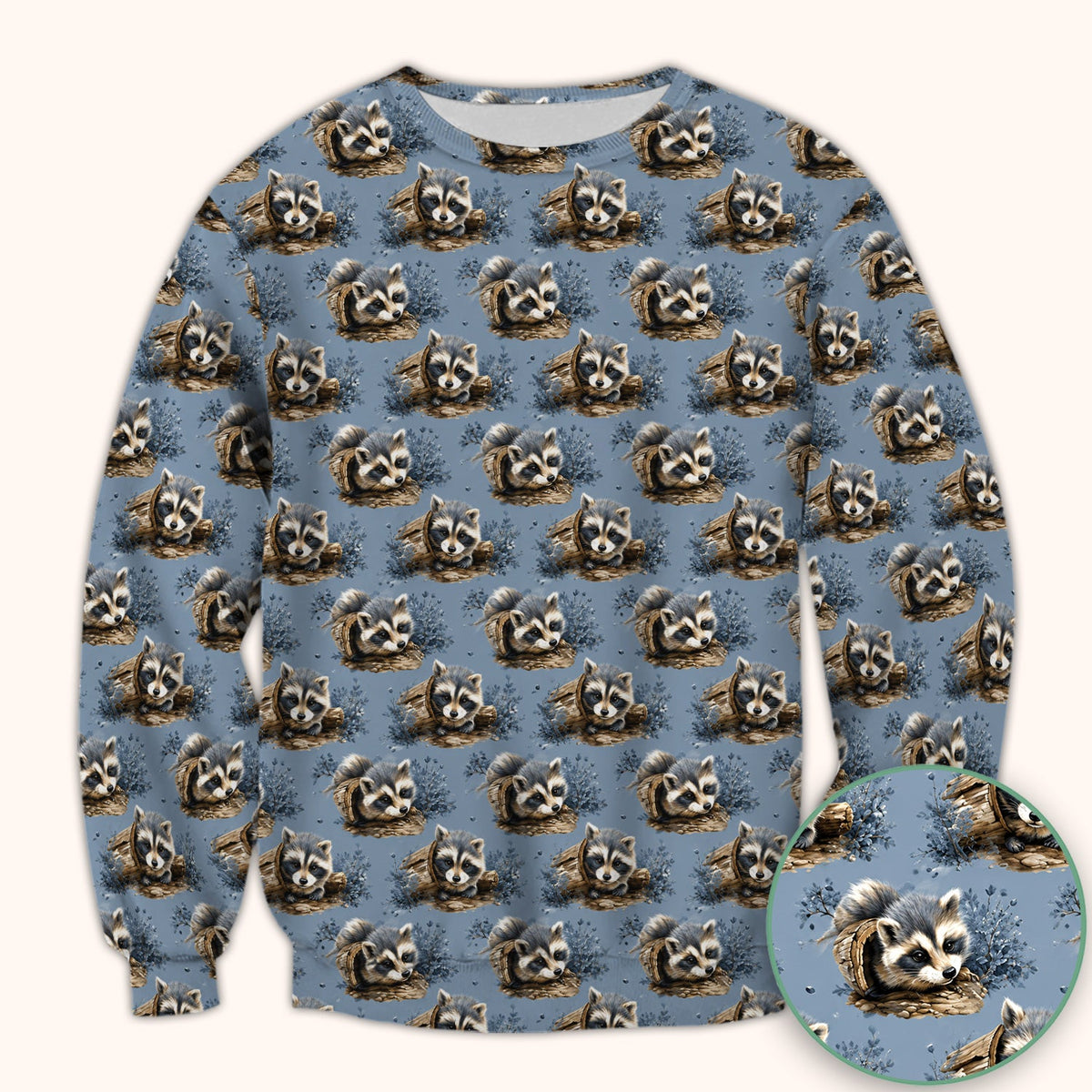 Raccoon In Log Nurse Scrub Top