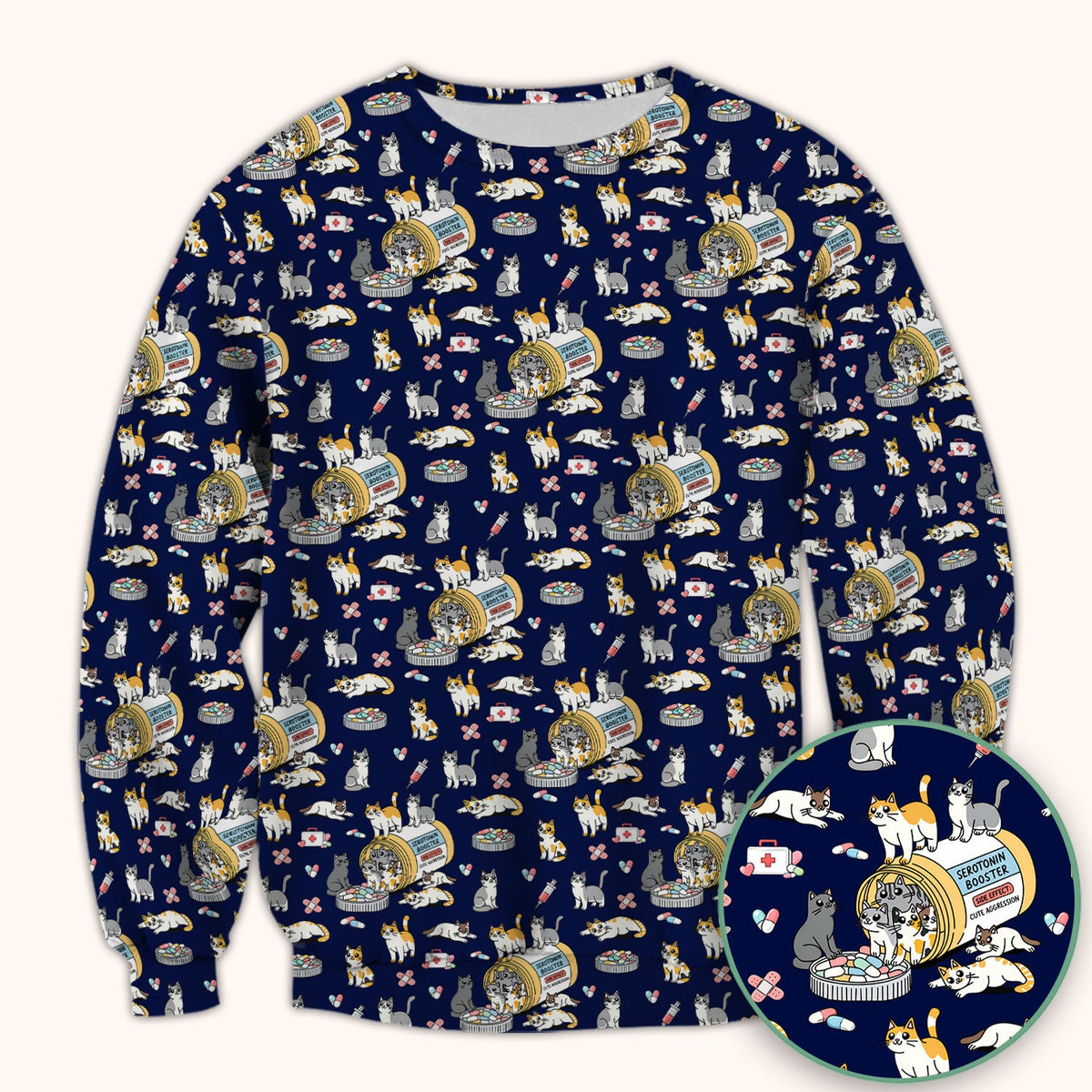Cat Serotonin Booster Nurse Scrub Top