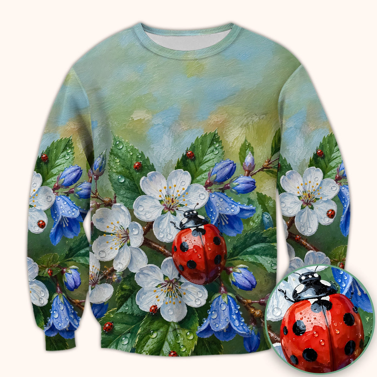 Ladybug Blossom Garden Nurse Scrub Top