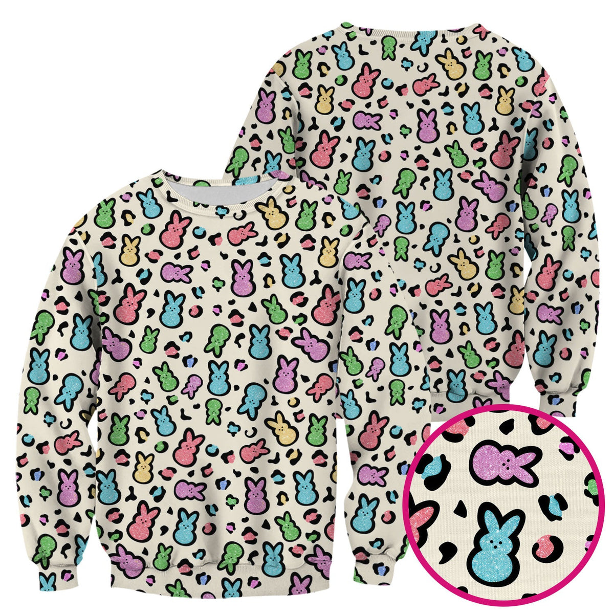 Pastel Bunny Nurse Scrub Top