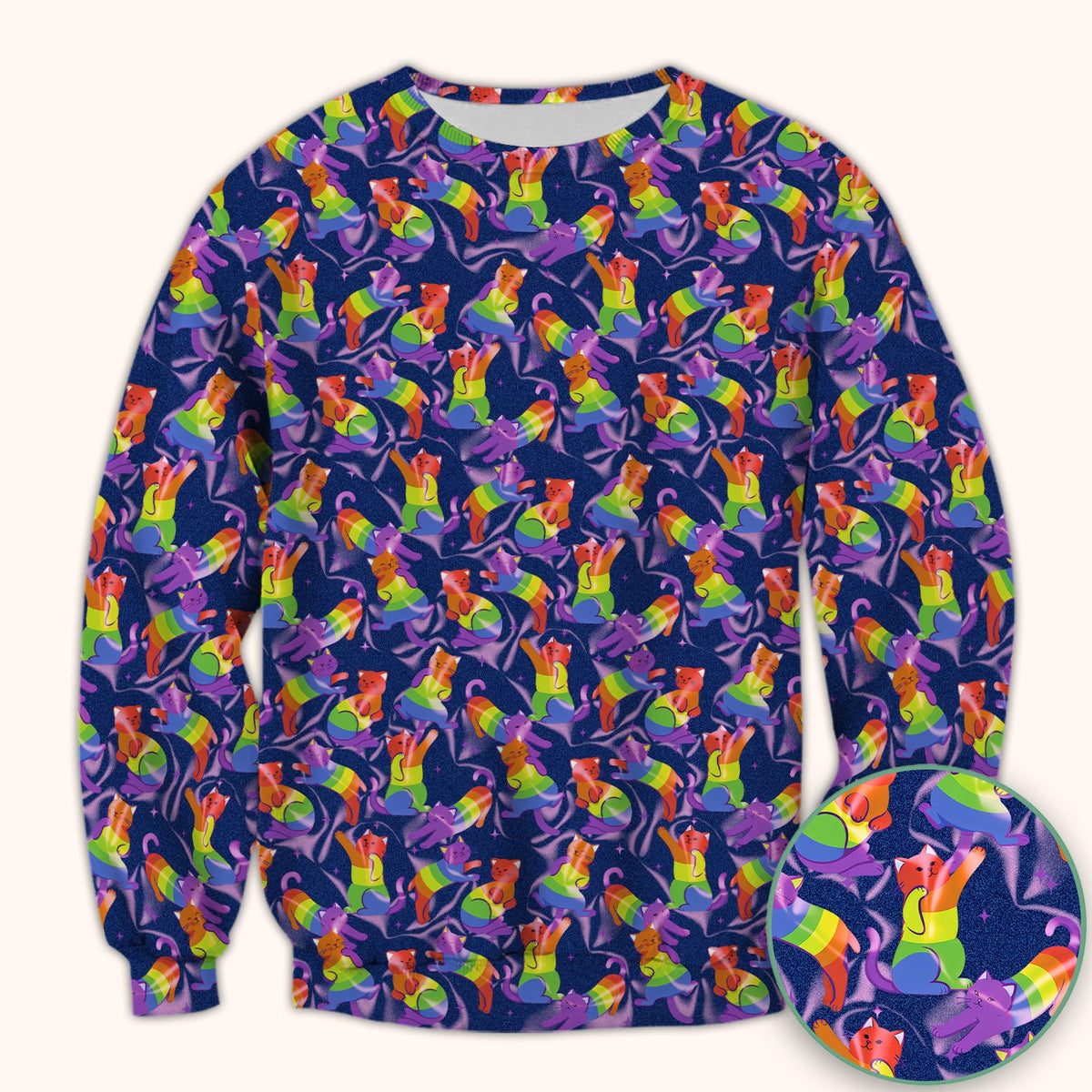 Rainbow Pride Cat Nurse Scrub Top