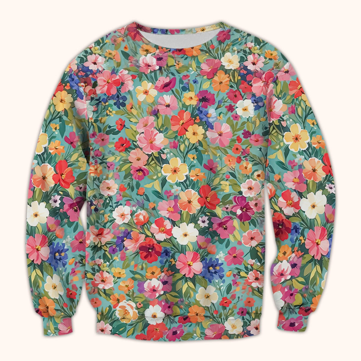 Colorful Wildflower Garden Bloom Scrub Top, Comfortable Scrubs for Nurses