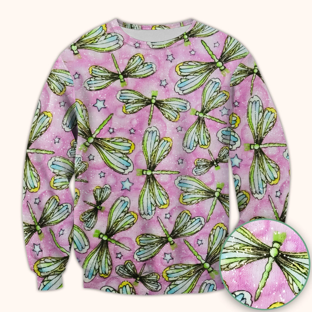 Dragonfly Pink Starry Nurse Scrub Top