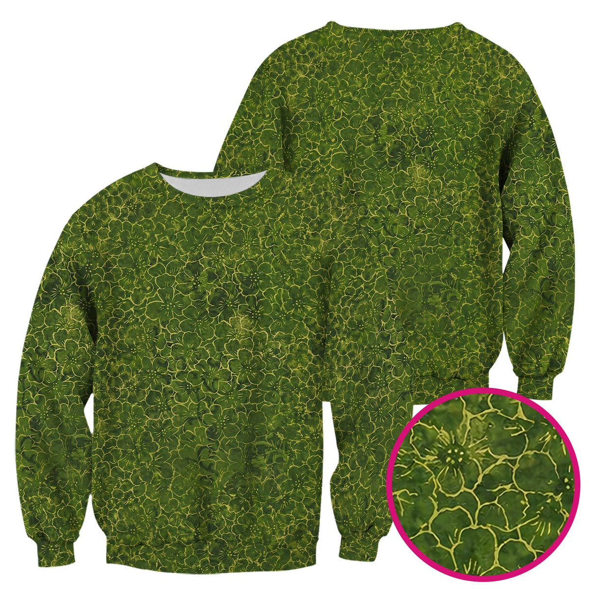 Green Floral Blossom Nurse Scrub Top