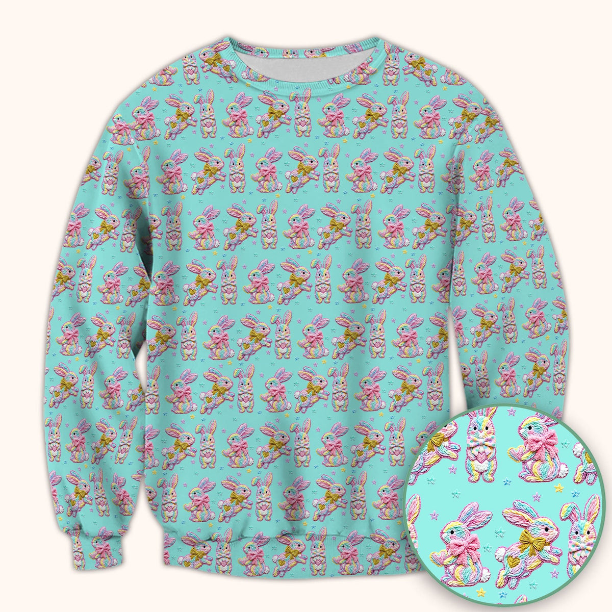 Cartoon Bunny Nurse Scrub Top - Easter Gift