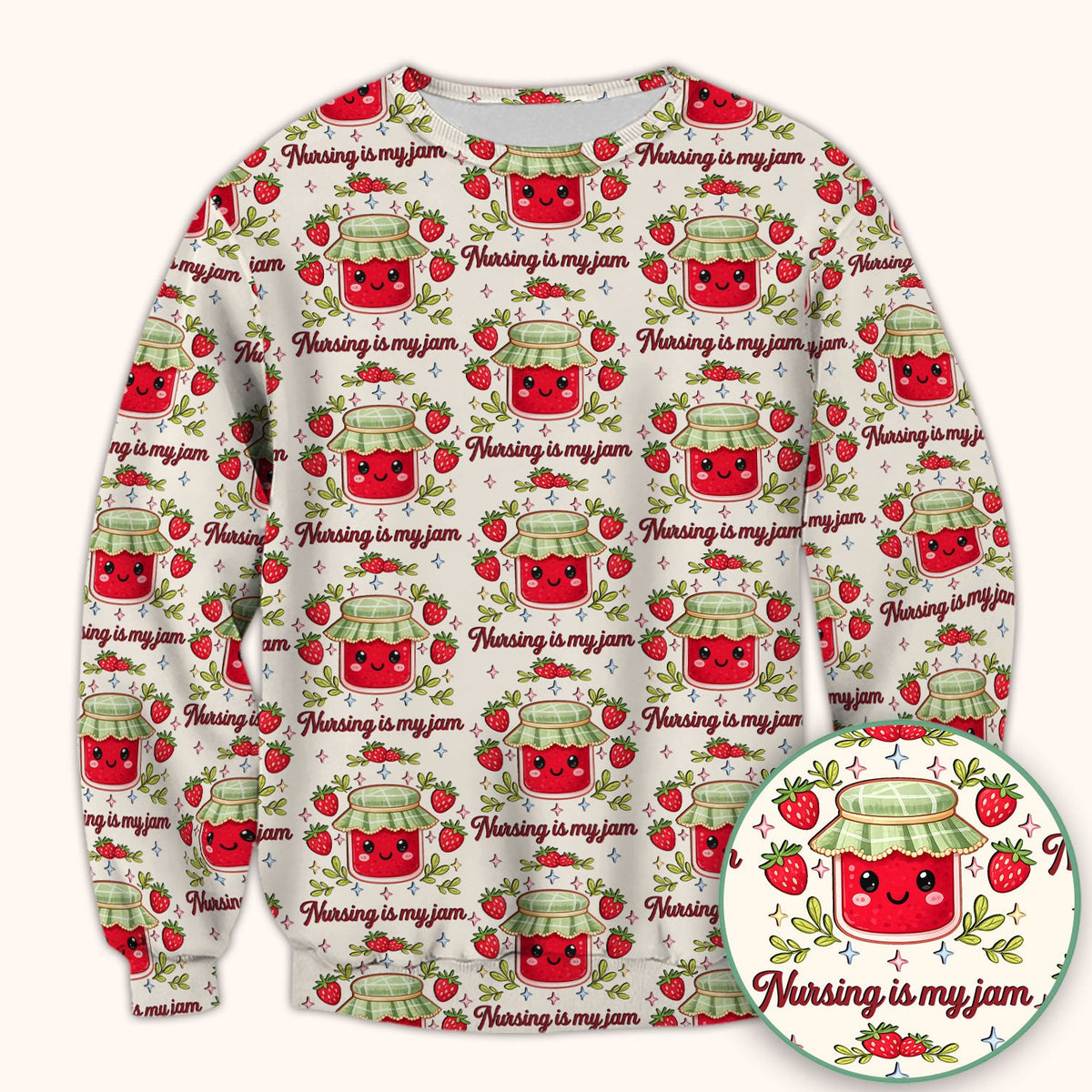 Strawberry Jam Nurse Scrub Top