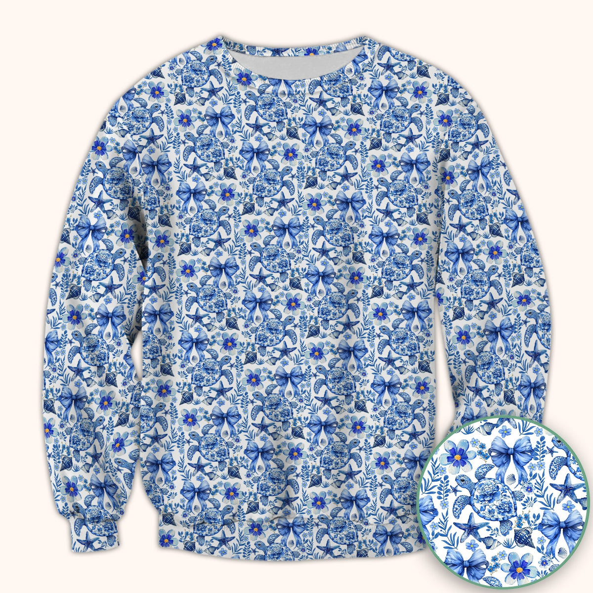 Coastal Turtle Bow Nurse Scrub Top