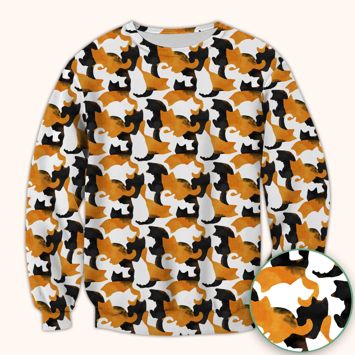 Calico Cat Silhouette Nurse Scrub Top