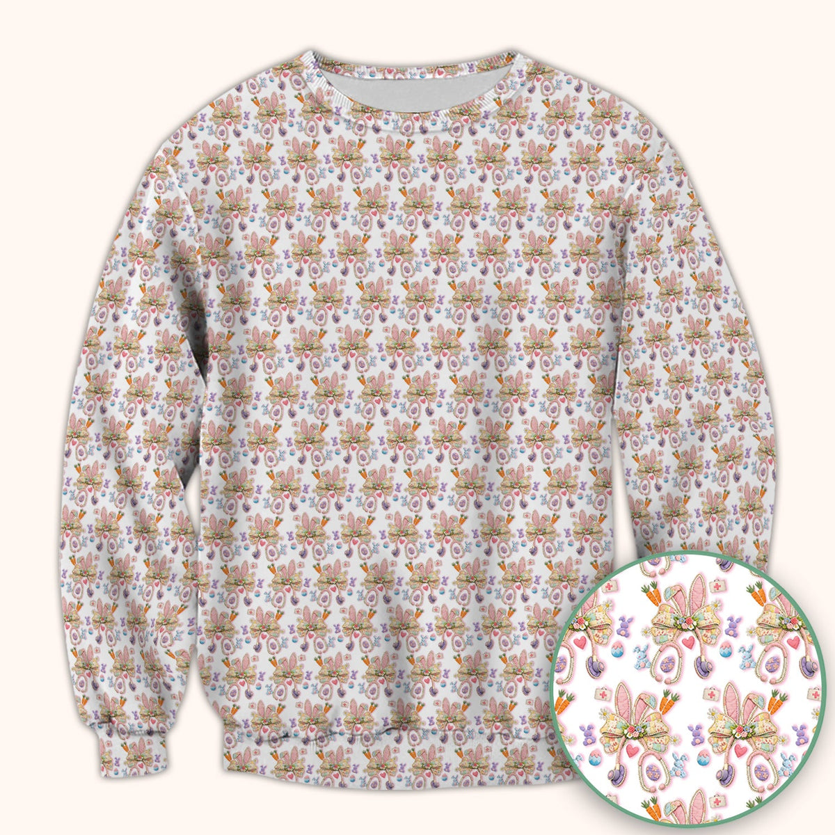 Bunny Stethoscope Nurse Scrub Top - Easter Gift