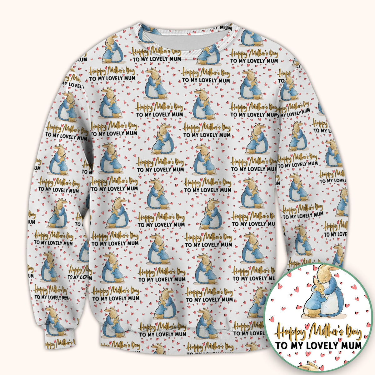 Mothers Day Bunny Love Nurse Scrub Top
