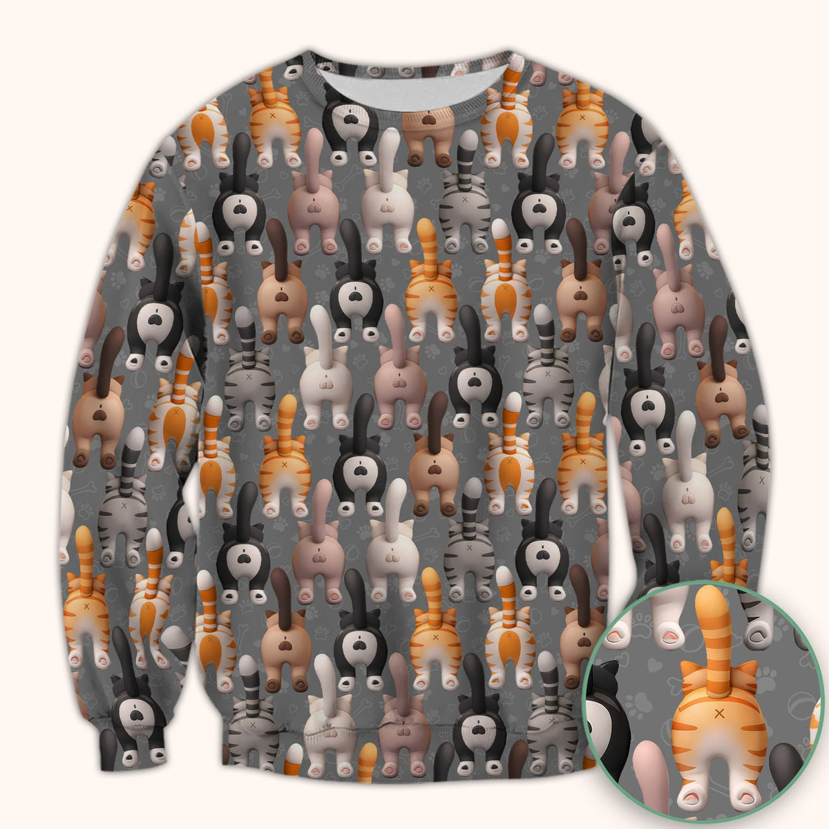 Cat Butt Paw Print Nurse Scrub Top