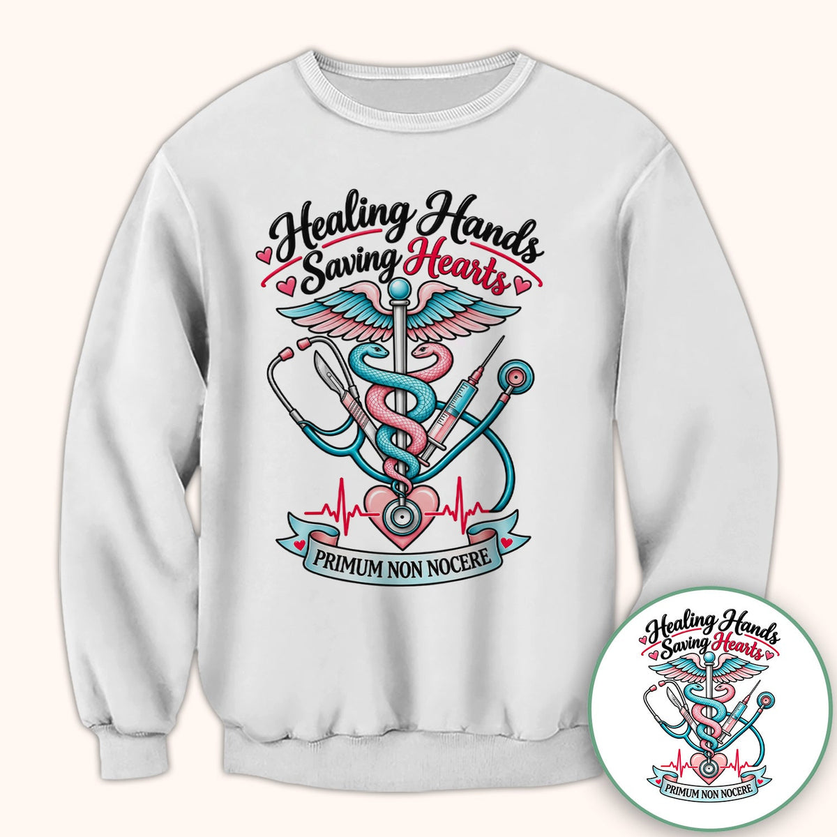 Healing Hands Saving Hearts Nurse Shirt