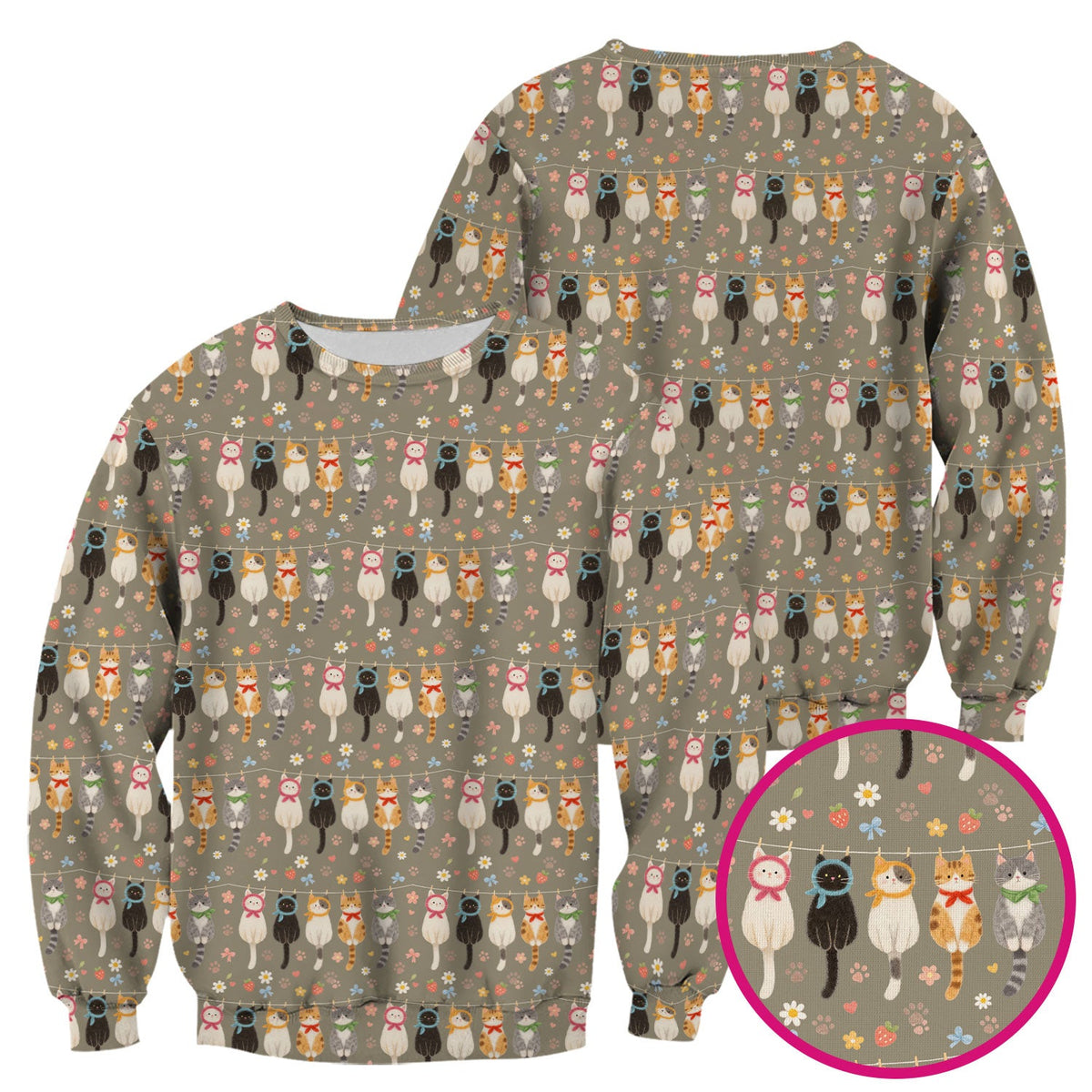 Cat Clothesline Nurse Scrub Top