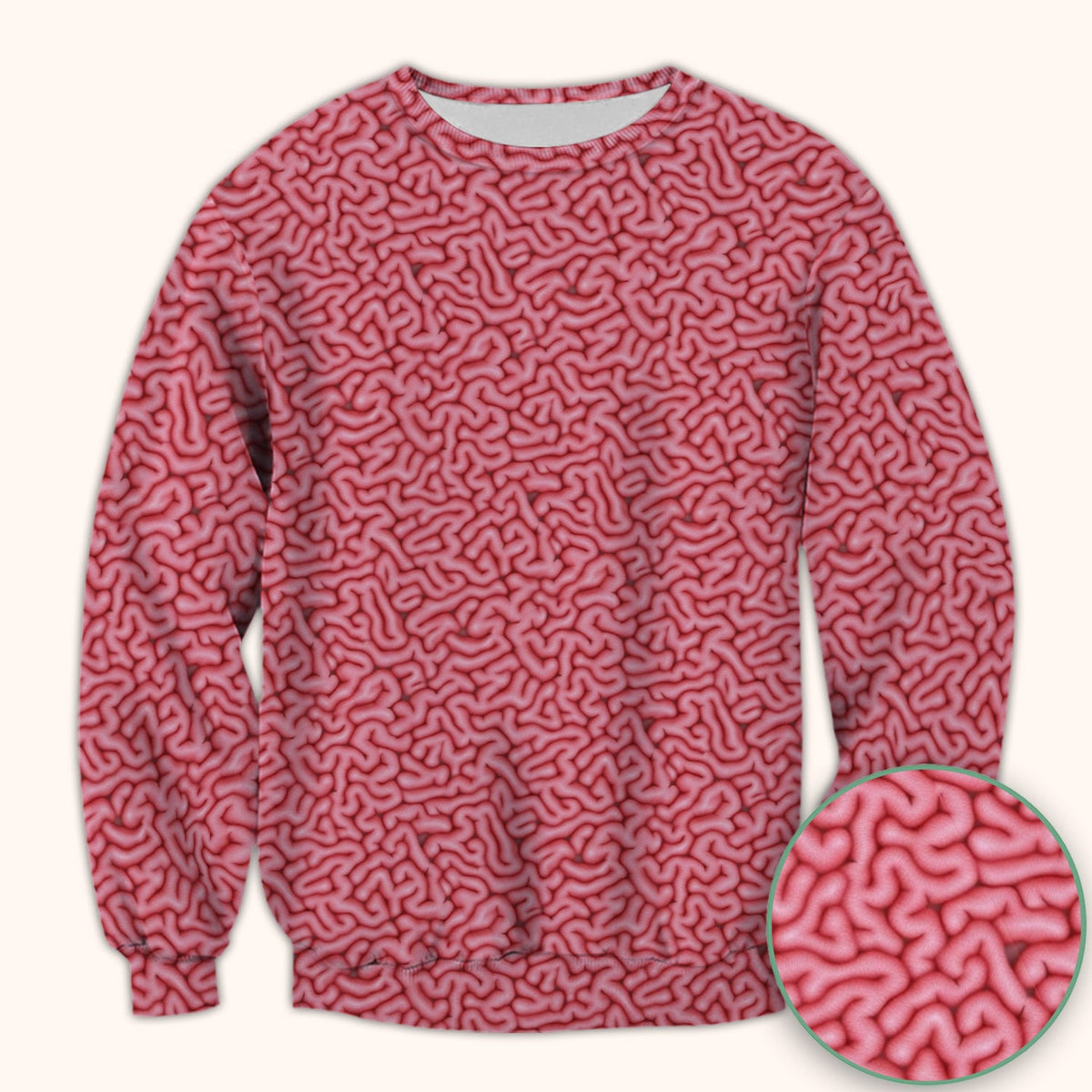 Pink Brain Anatomy Nurse Scrub Top