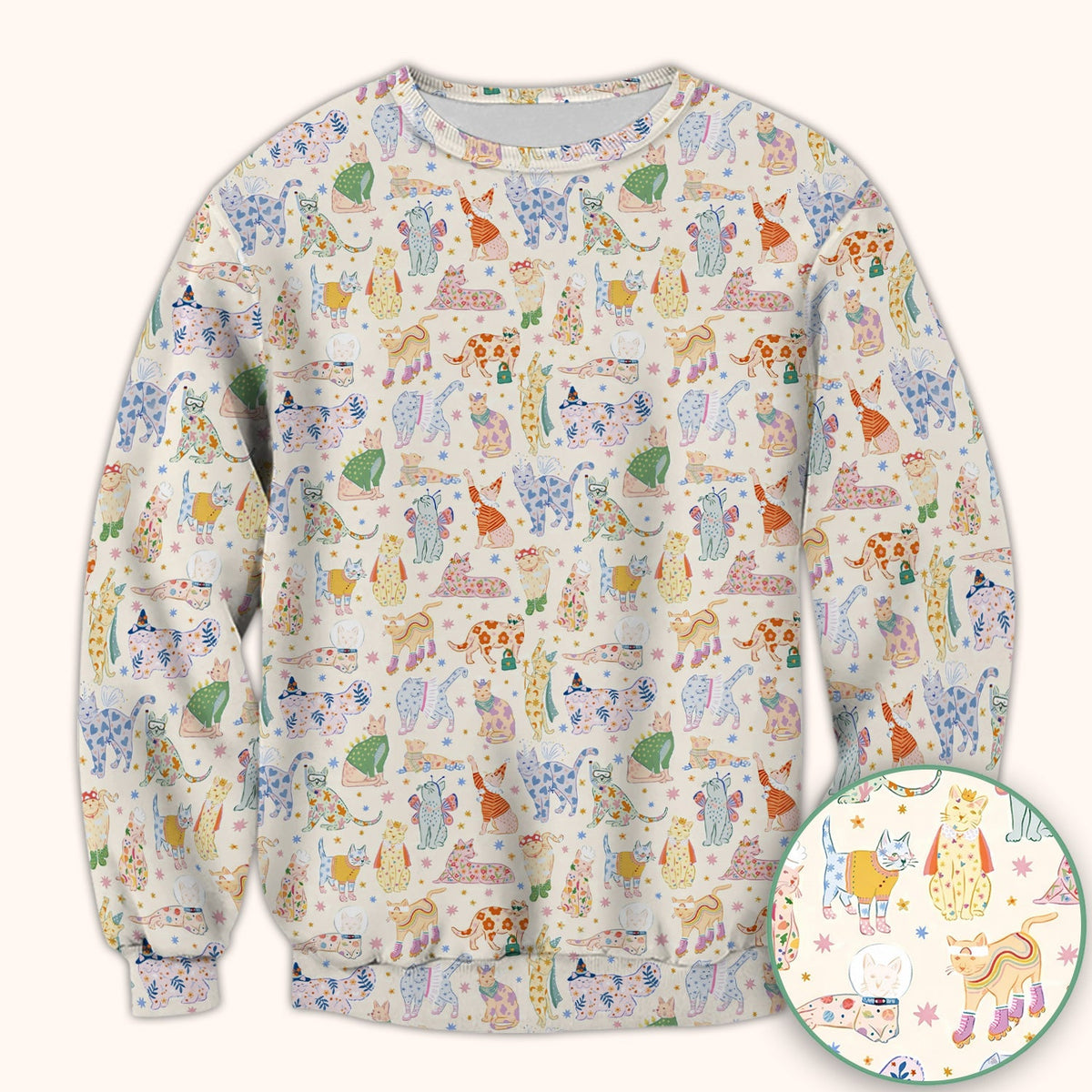Colorful Cats Nurse Scrub Top