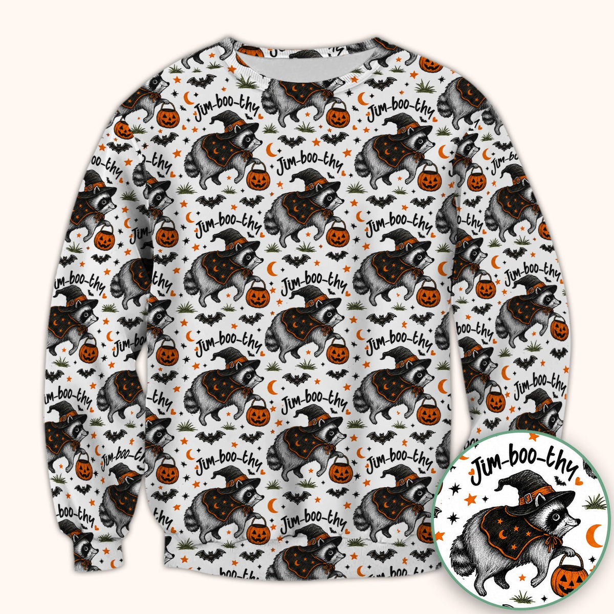 Jim Boo Thy Raccoon Nurse Scrub Top
