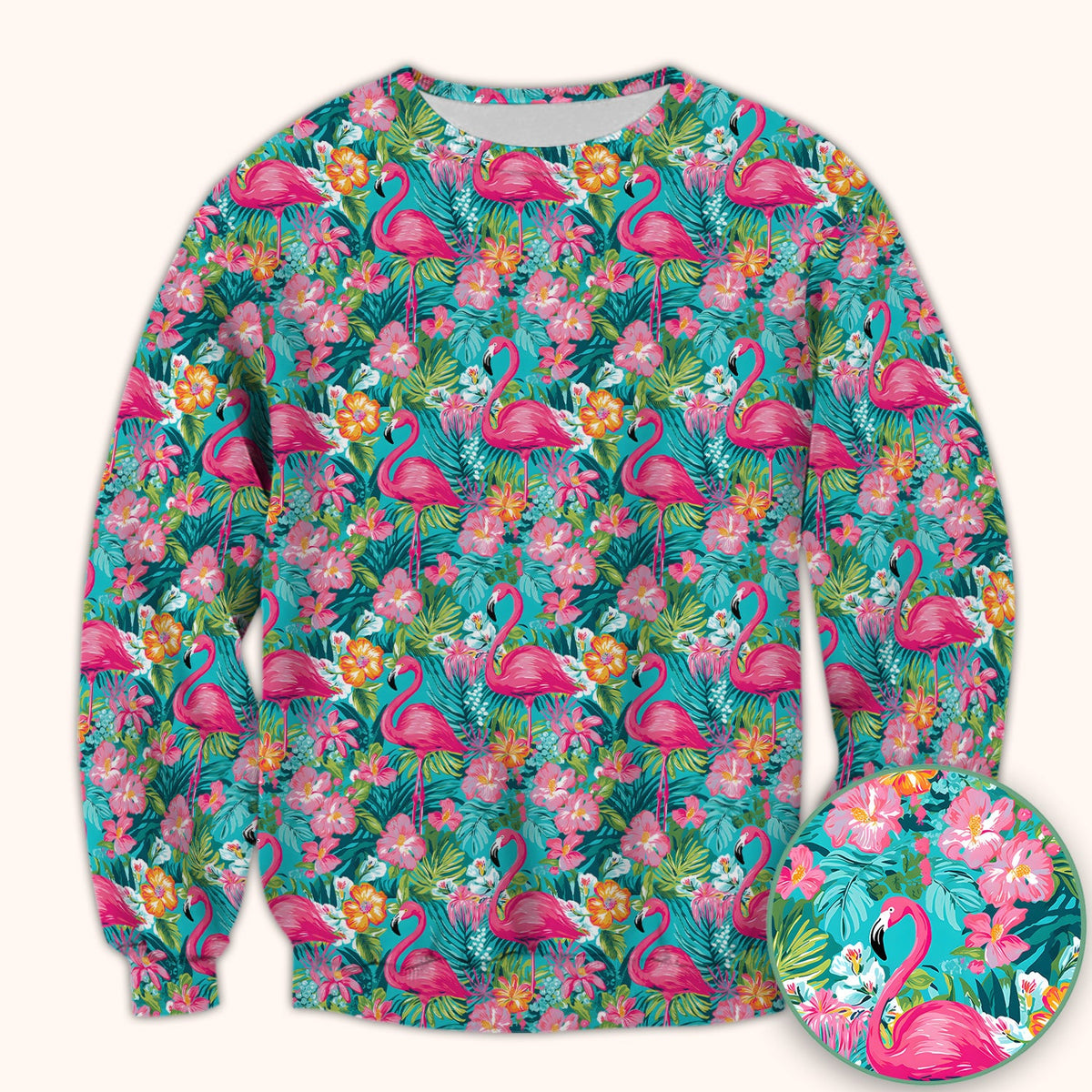 Tropical Flamingo Floral Nurse Scrub Top