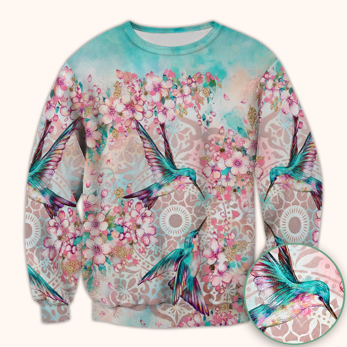Hummingbird Cherry Blossom Nurse Scrub Top