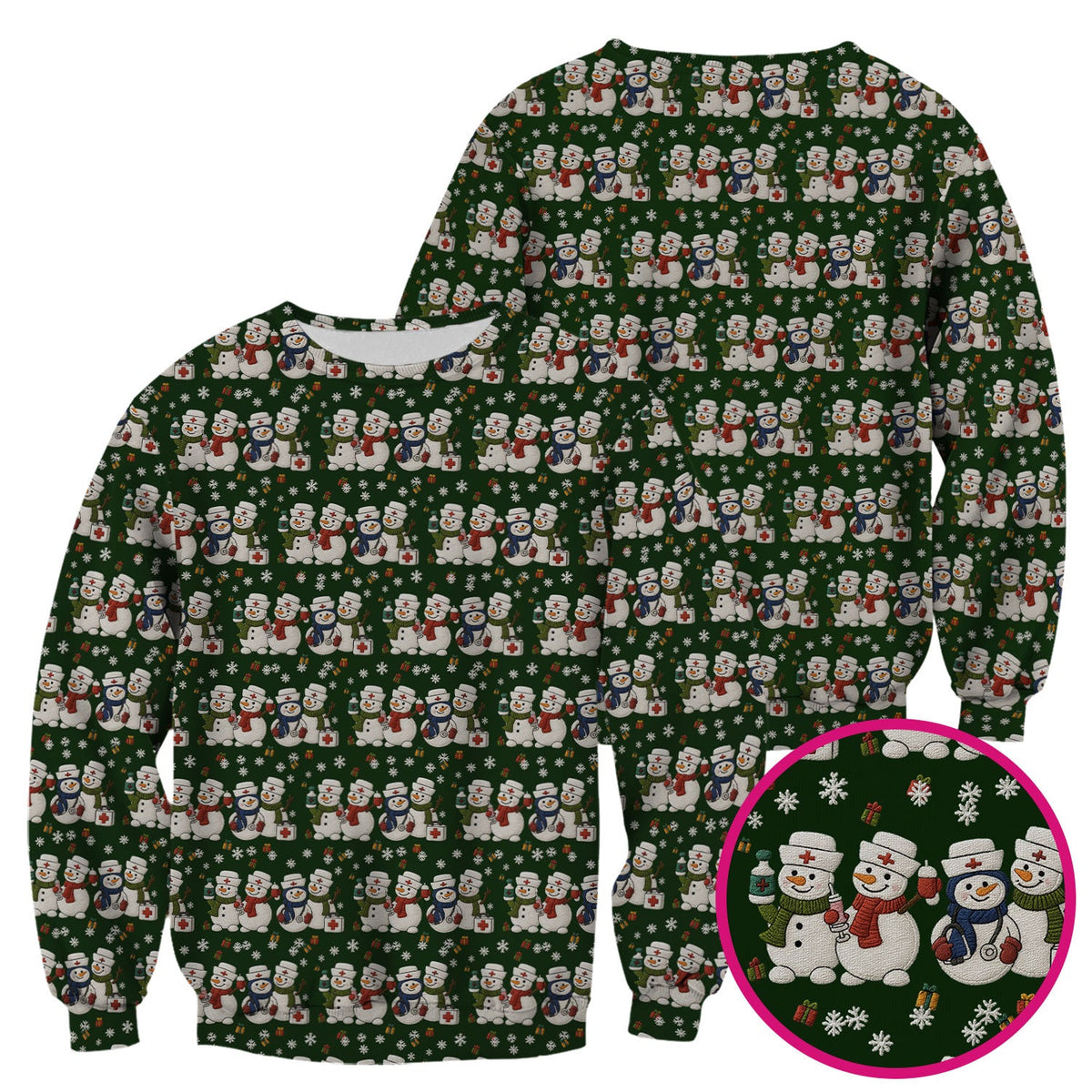 Snowman Nurse Scrub Top - Christmas Gift