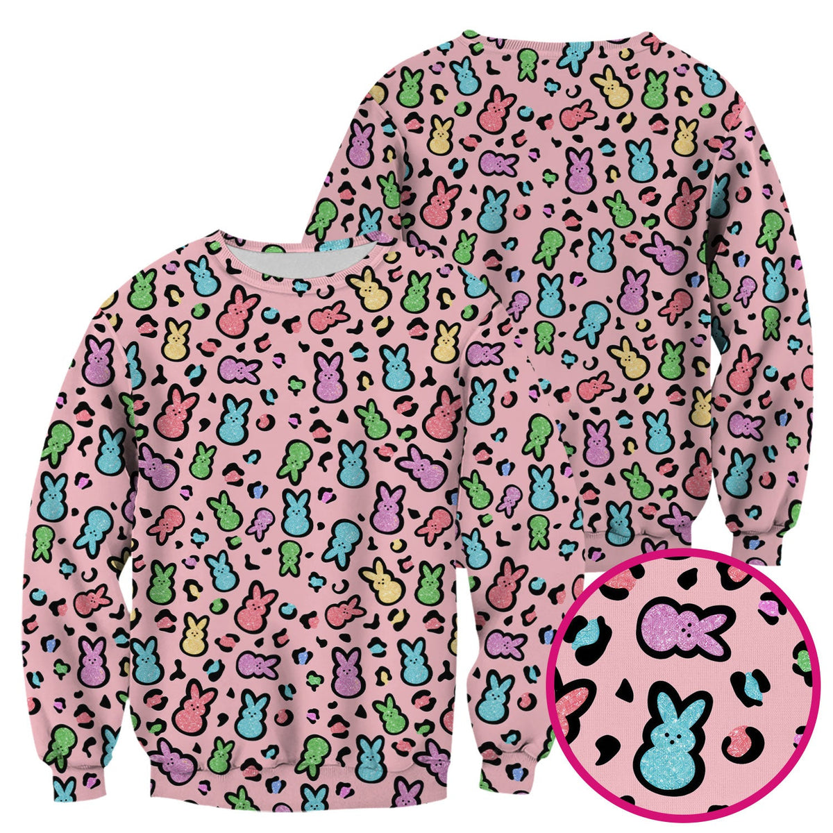 Pastel Bunny Nurse Scrub Top
