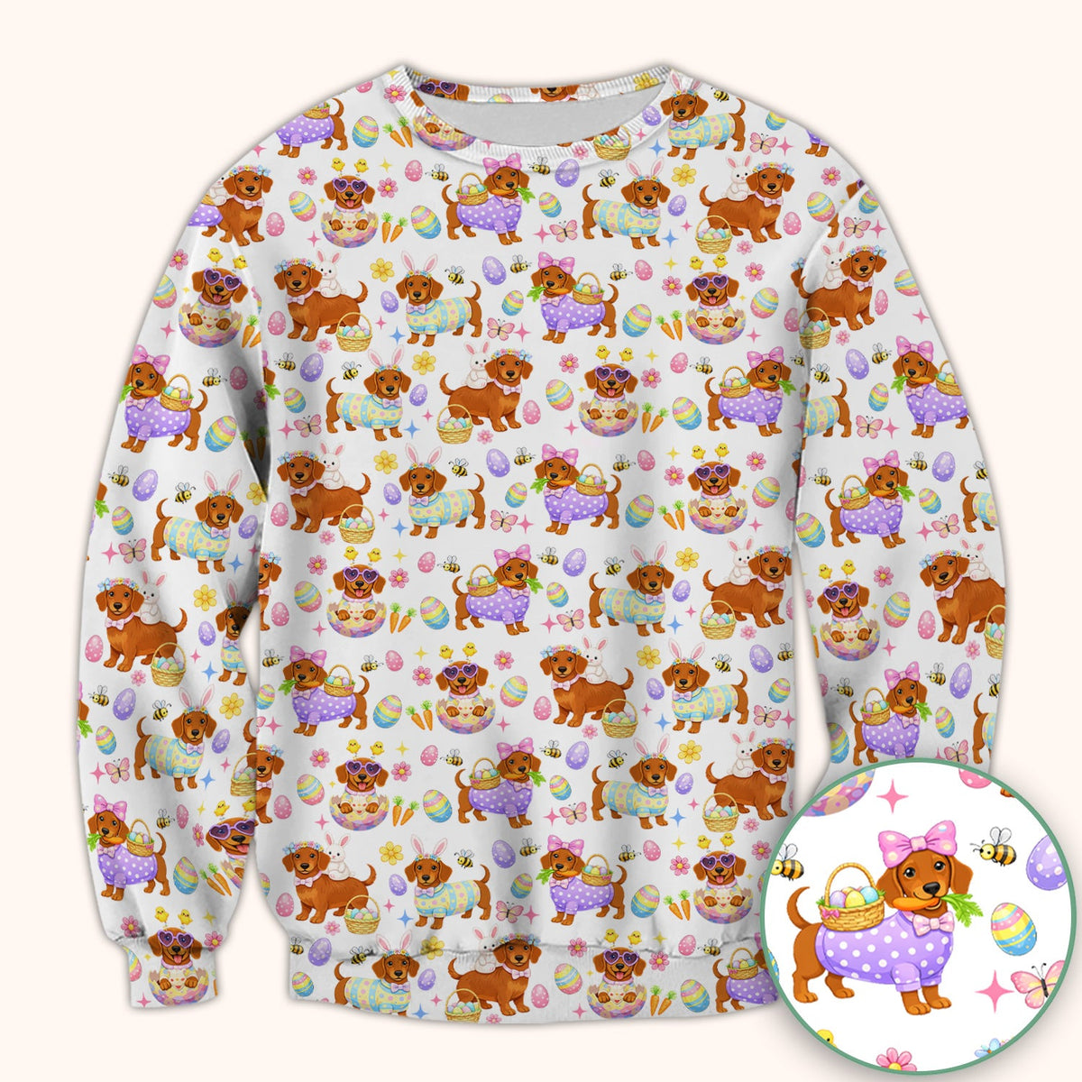 Easter Dachshund Nurse Scrub Top
