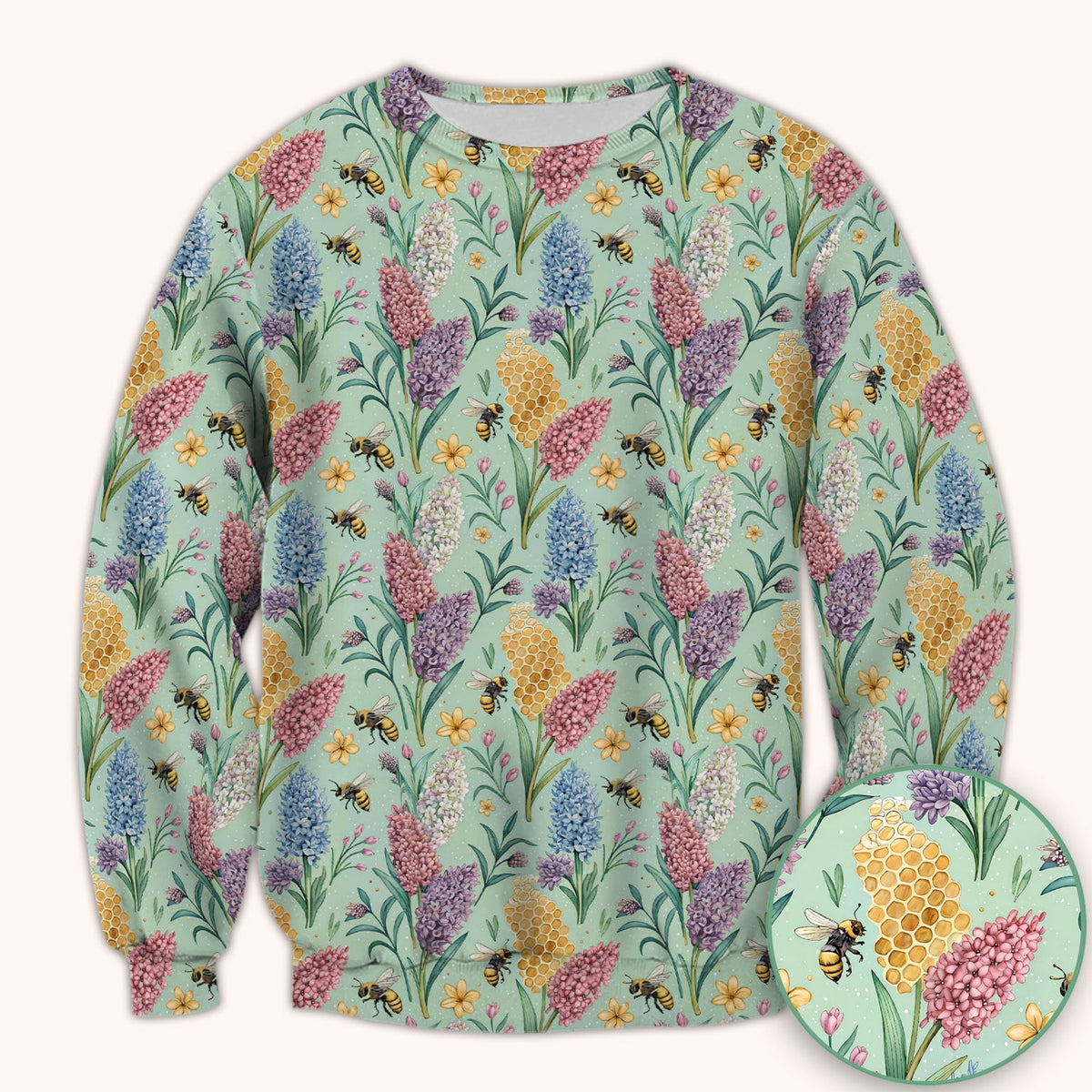 Pastel Wildflower Honeybee Nurse Scrub Top
