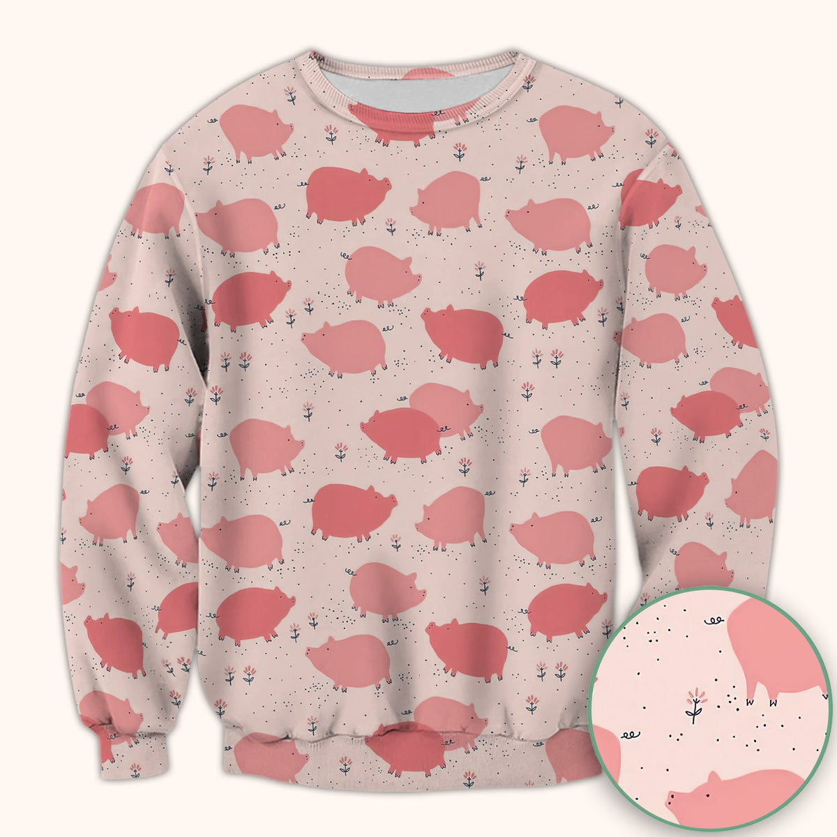 Pink Pig Farm Nurse Scrub Top