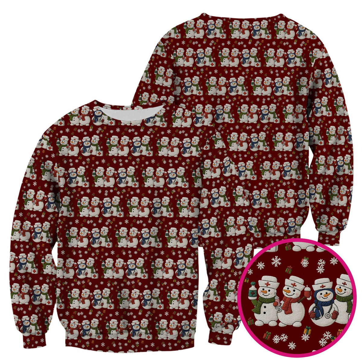 Snowman Nurse Scrub Top - Christmas Gift
