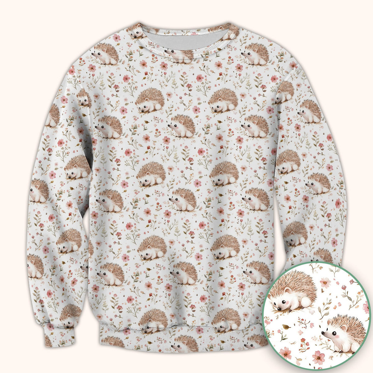 Hedgehog Wildflower Garden Nurse Scrub Top