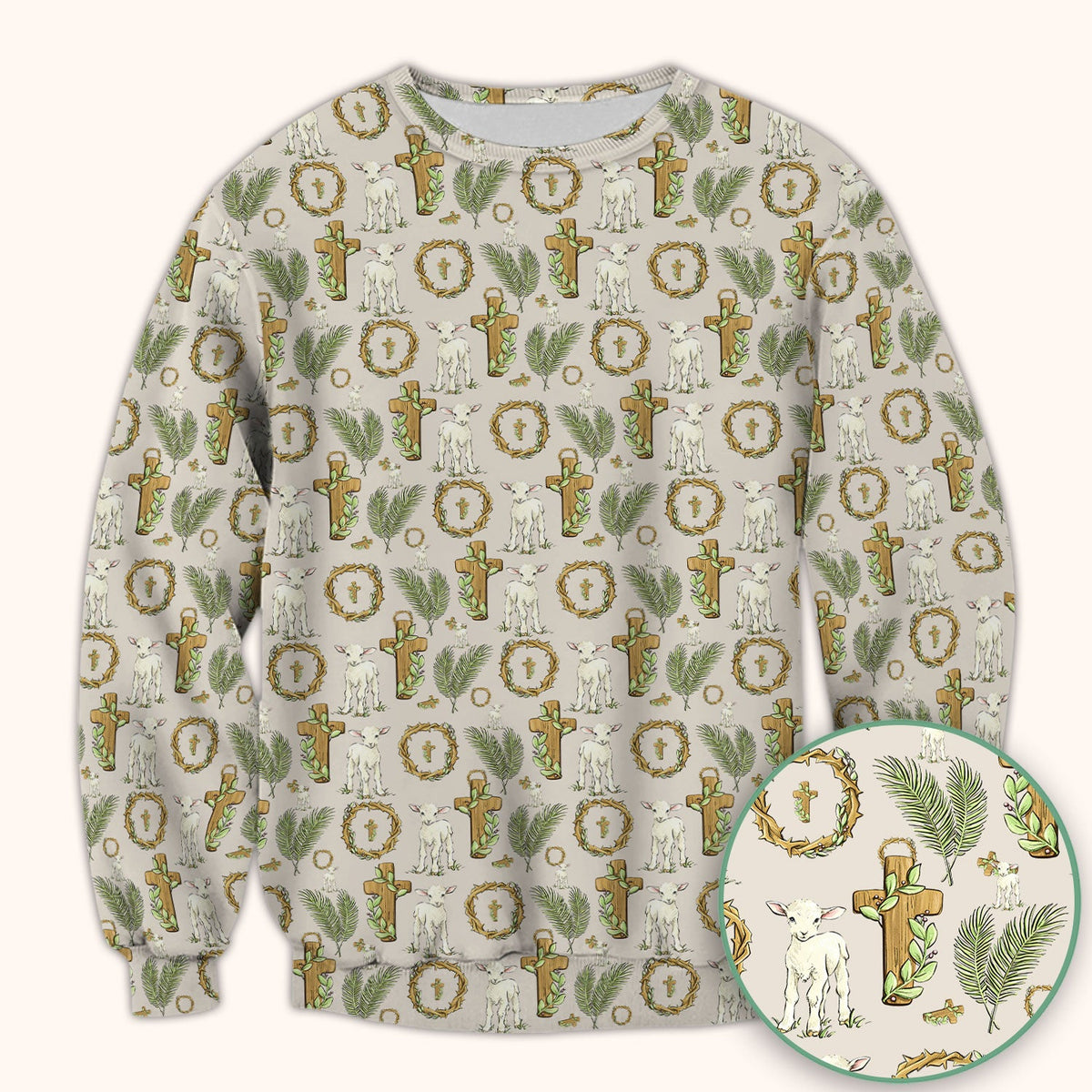 Faith Lamb Cross Nurse Scrub Top